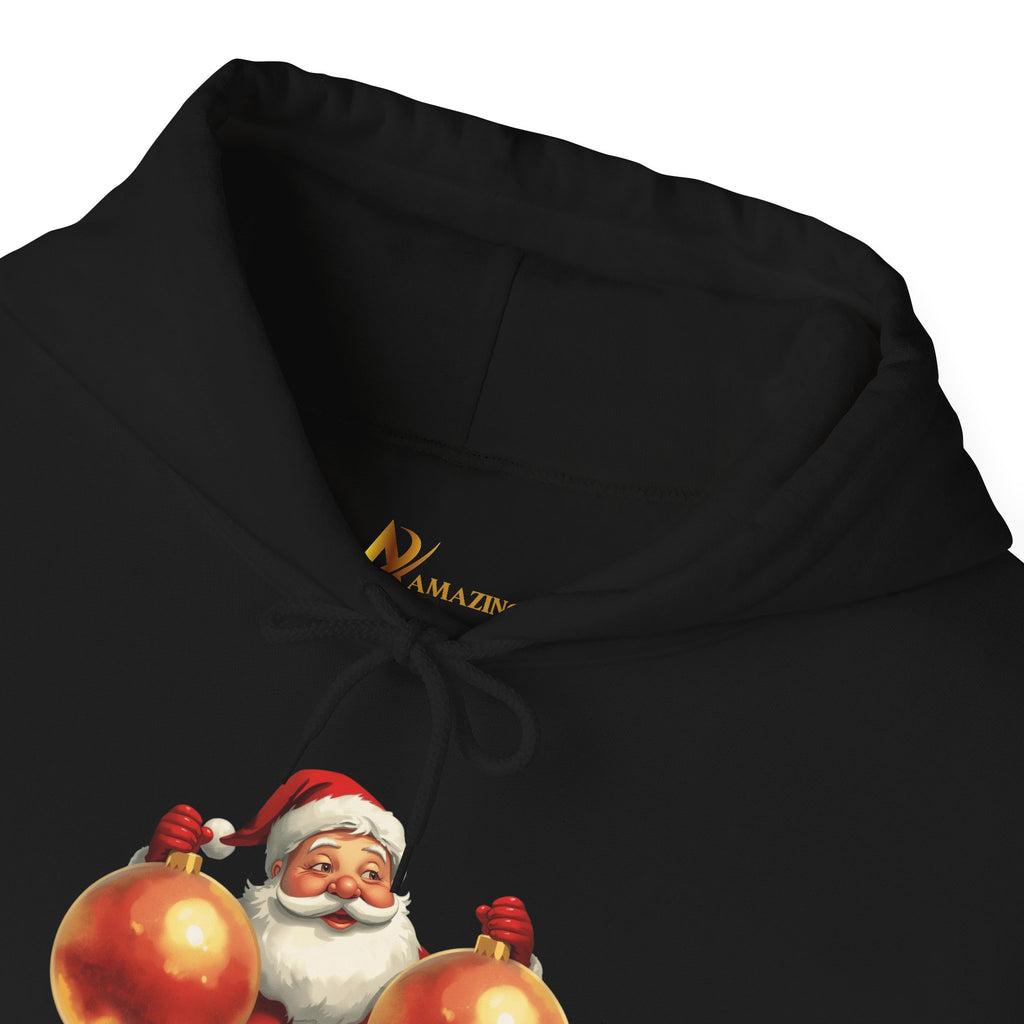 Adult Themed Santa Ornament Hoodie - 'Balls Deep Into Christmas' Christmas Attire
