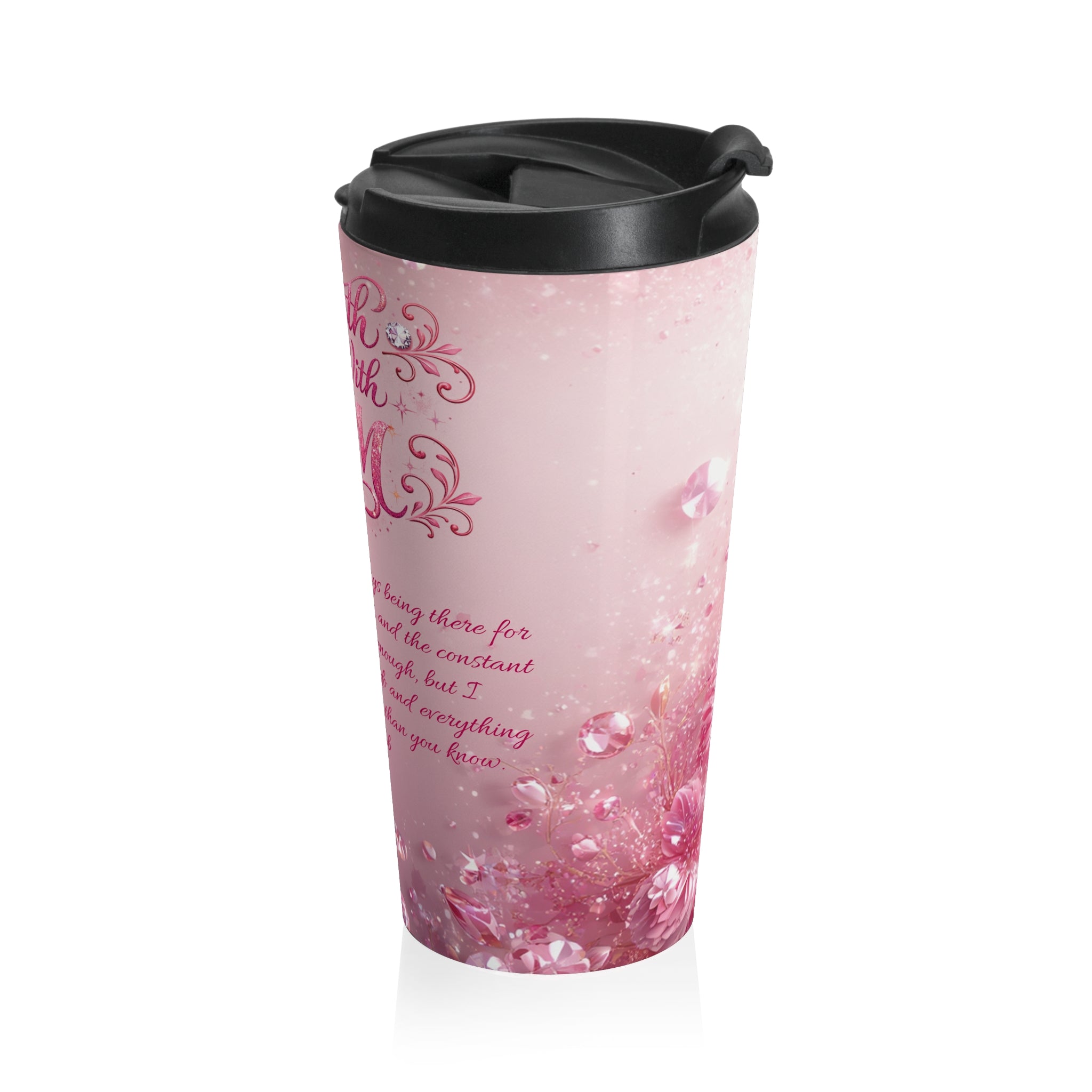 Personalized — "Warmth Begins With Mom" Pink Stainless Steel Thermal Tumbler (Mother's Day Gift)