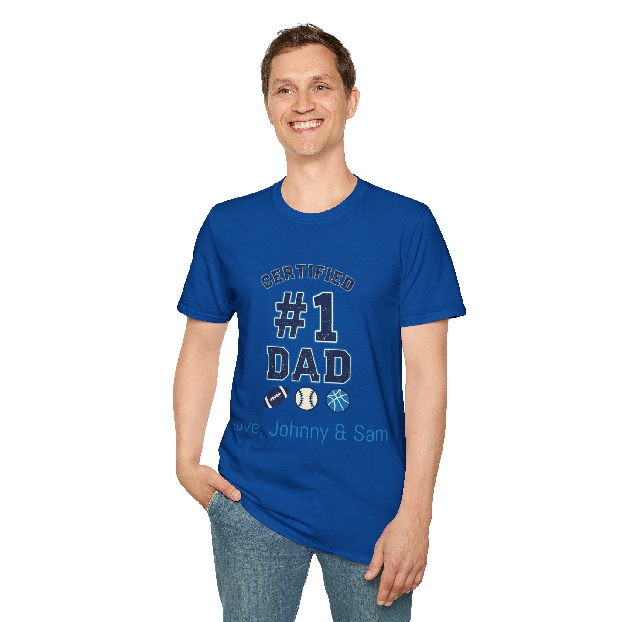 Certified #1 Dad Sports T-Shirt — Personalized "Love, [Names]" Father's Day Tee