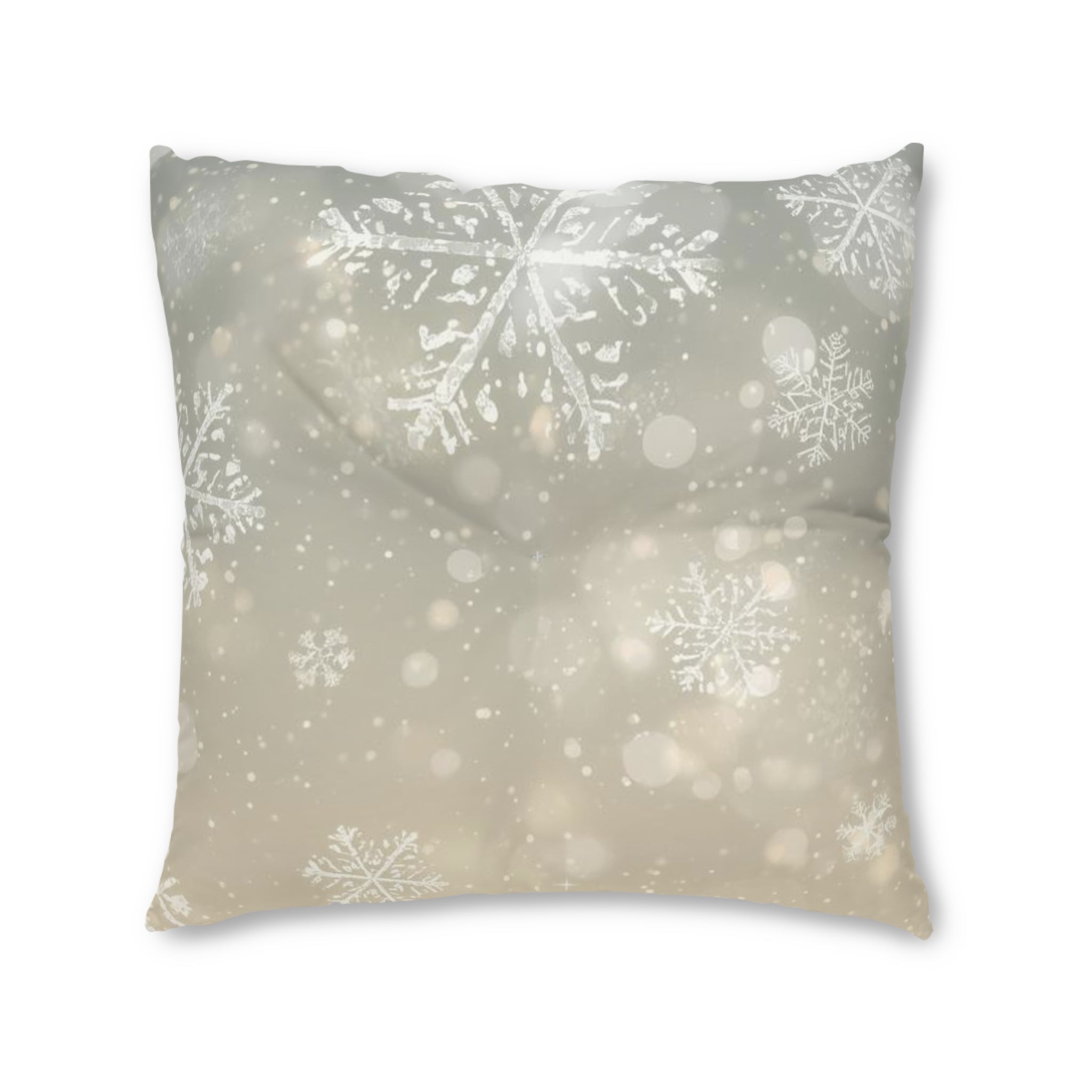 Winter Snowflake Tufted Floor Pillow — Cozy Holiday Decor