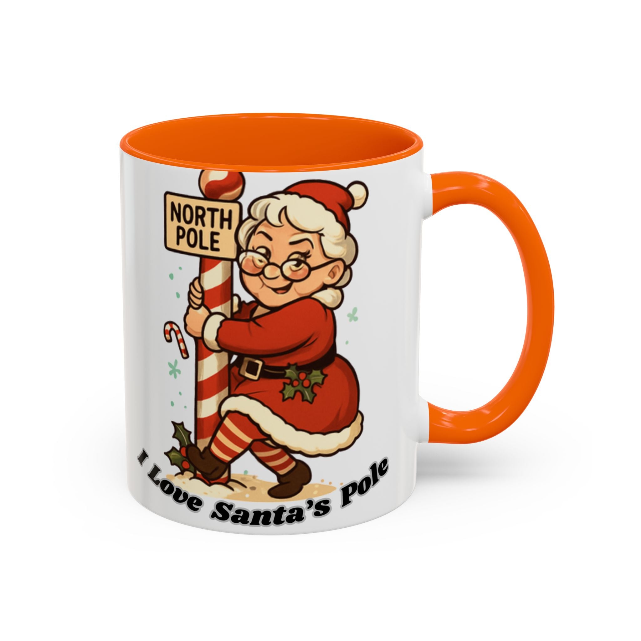 Festive Mrs. Claus Holiday Gift (11/15 oz) - 'I Love Santa's Pole' Coffee Mug
