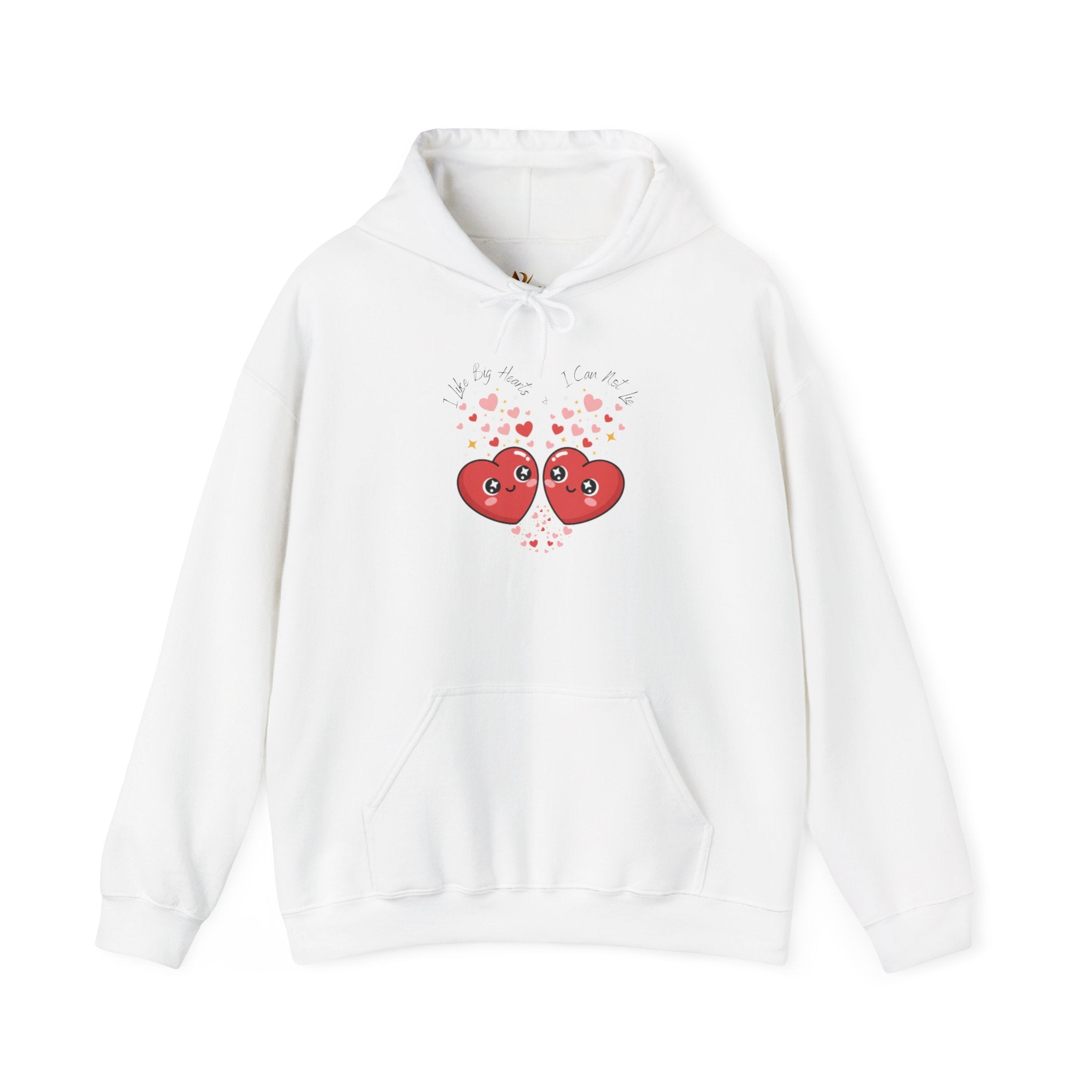 Smug Heart Hoodie — Oversized Smiling Heart with Sparkles & Tiny Hearts