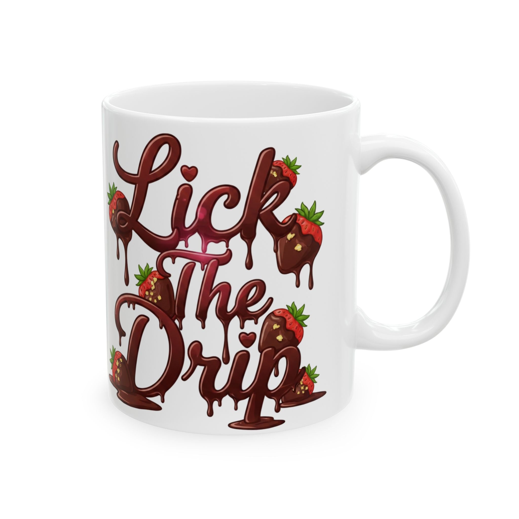 Chocolate Covered Strawberry Mug - Ceramic Coffee Cup (11oz & 15oz)