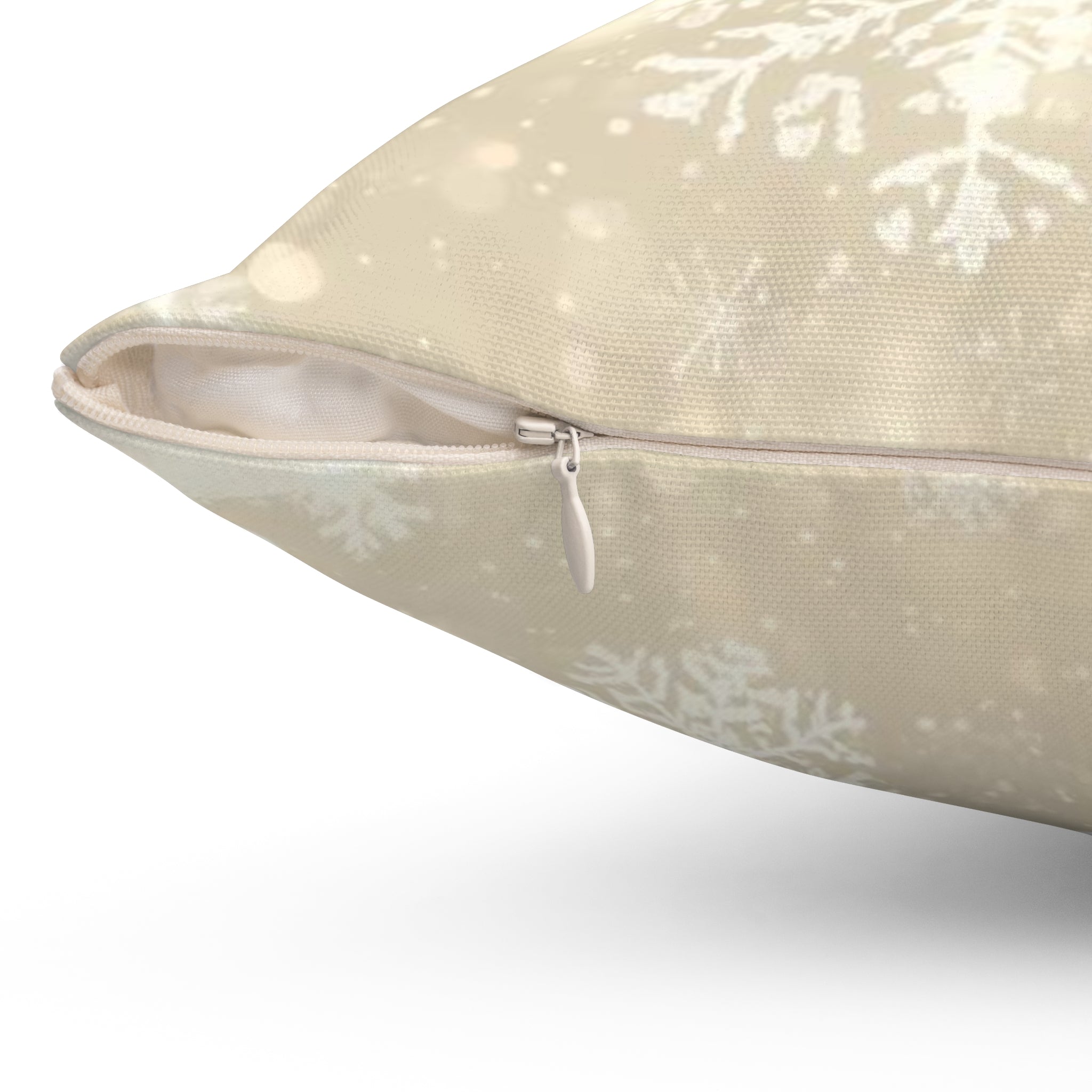 Snowflake Glow Square Pillow — Winter Holiday Decorative Throw Pillow