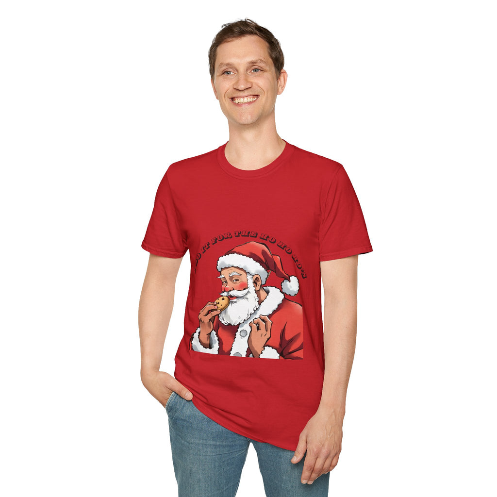 Adult Themed Santa Cookie T-Shirt - 'I Do It For The Ho Ho Ho's' Christmas Attire