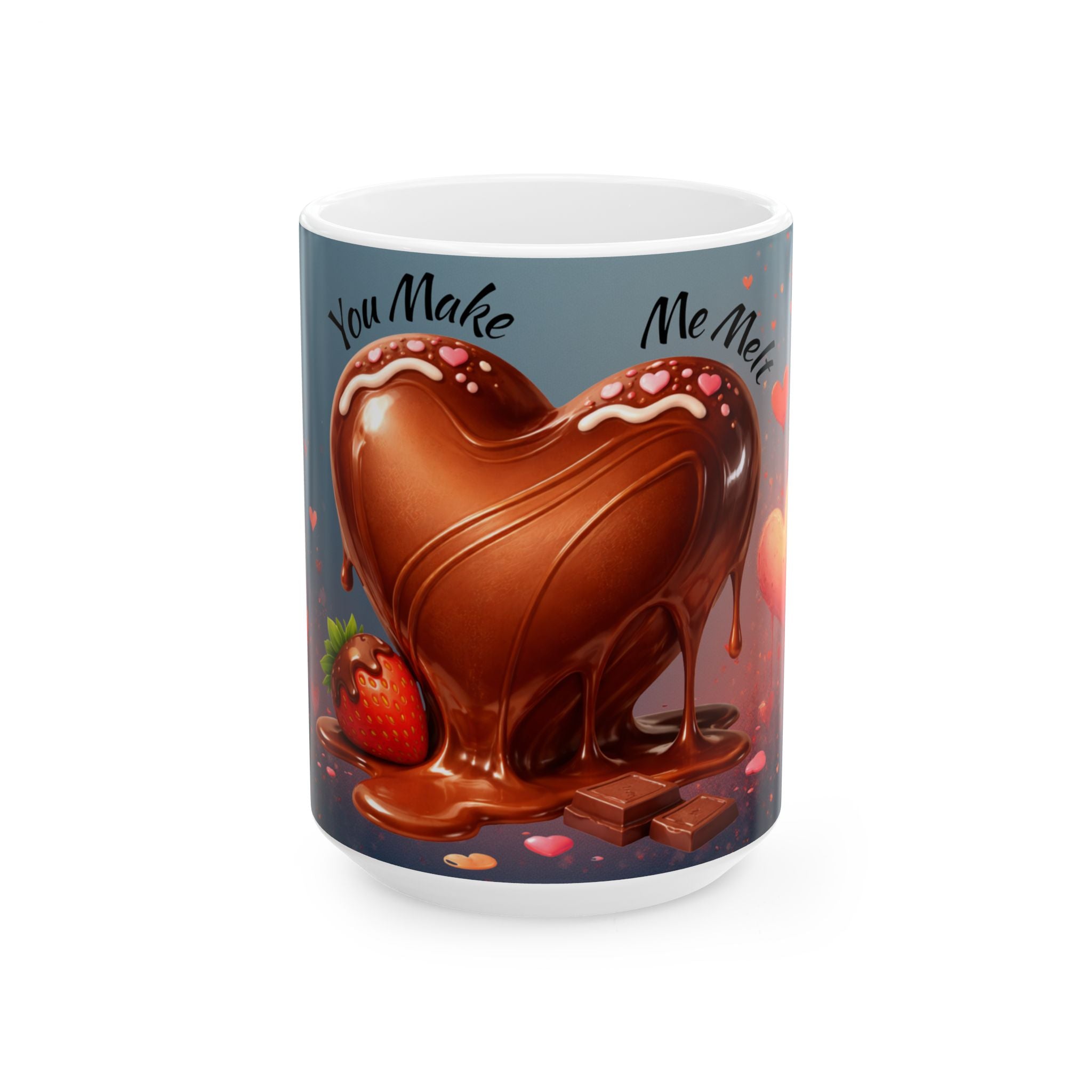 Chocolate Heart Melt design Mug | Ceramic Coffee Cup, Valentine Love