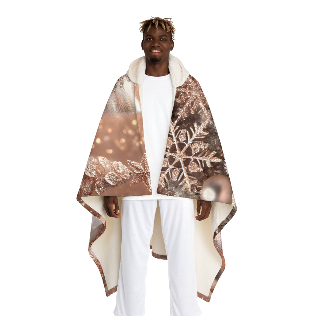 Hooded Sherpa Blanket - Cozy Christmas Kitten