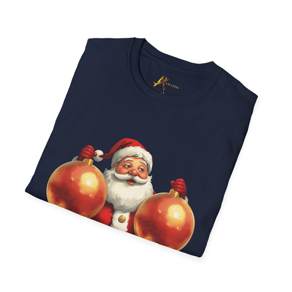 Adult Themed Ornaments Santa T-Shirt – ‘Balls Deep Into Christmas’ Christmas Attire