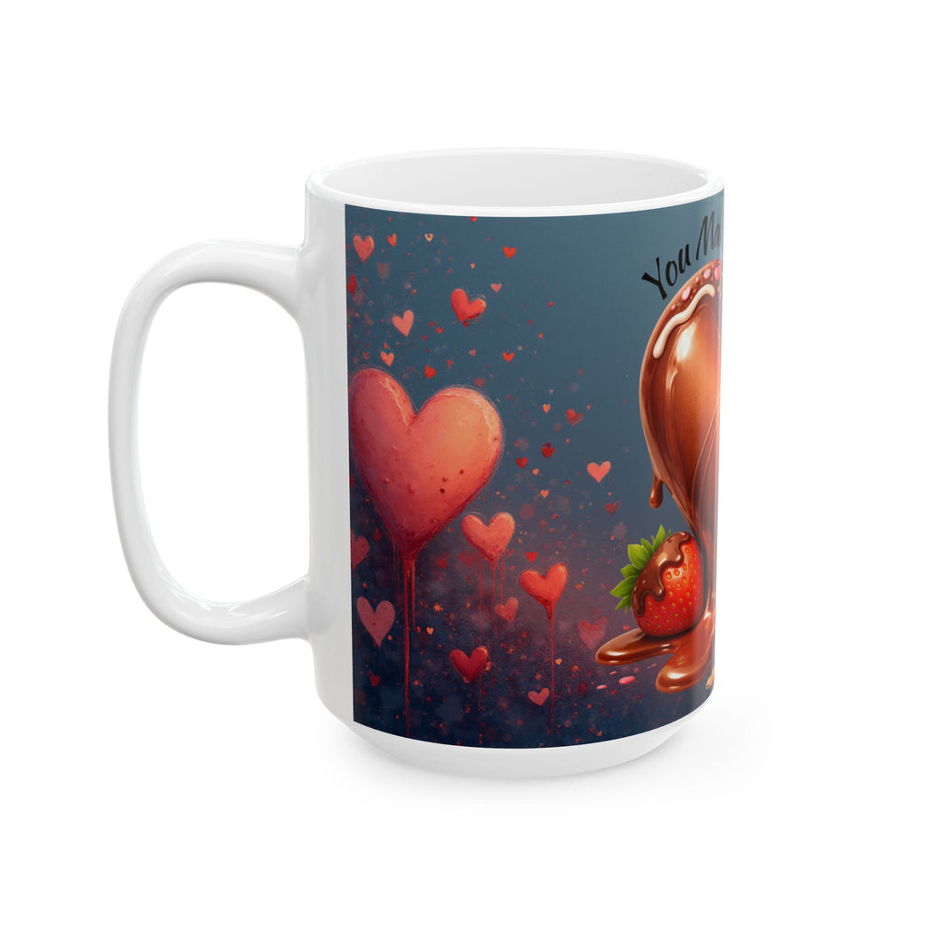 Chocolate Heart Melt design Mug | Ceramic Coffee Cup, Valentine Love