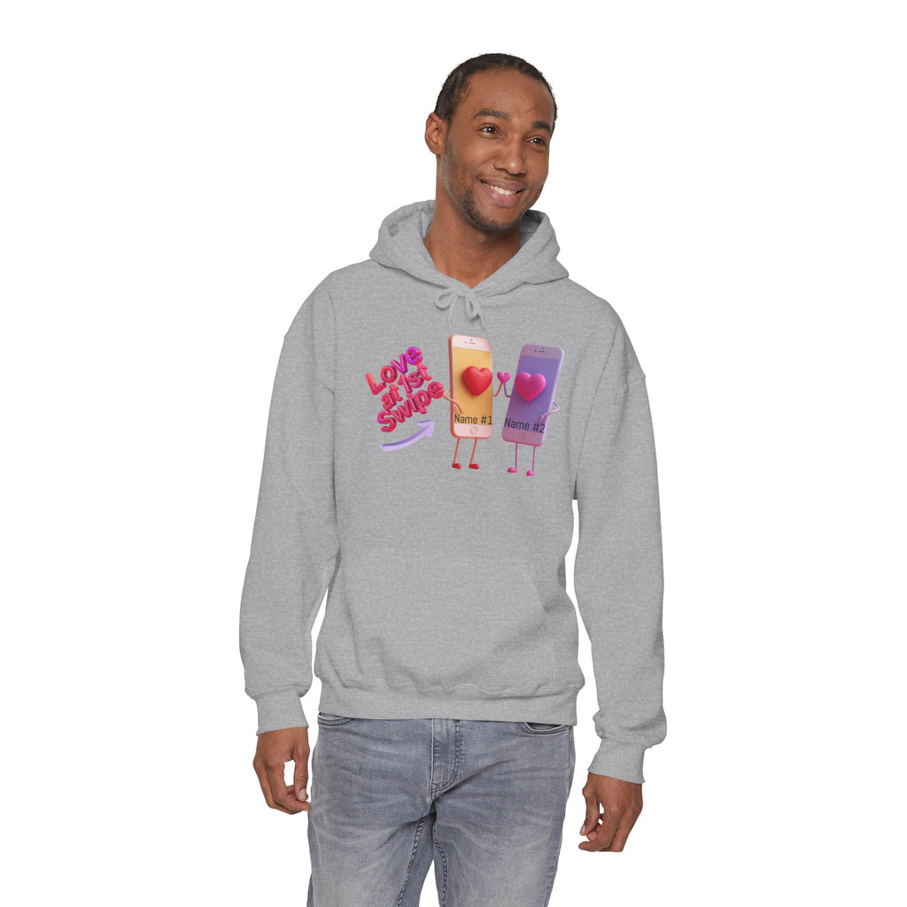 Love at First Swipe Hoodie Personalized Valentine