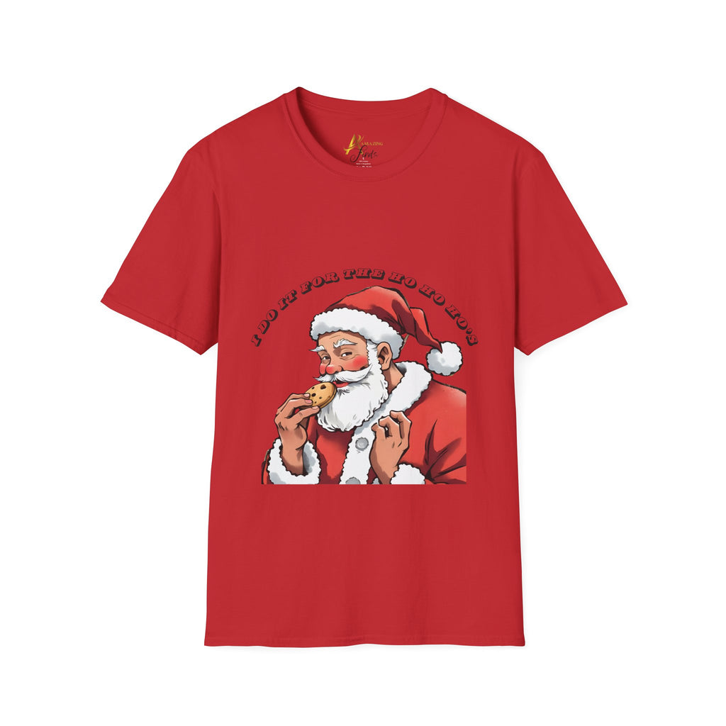 Adult Themed Santa Cookie T-Shirt - 'I Do It For The Ho Ho Ho's' Christmas Attire