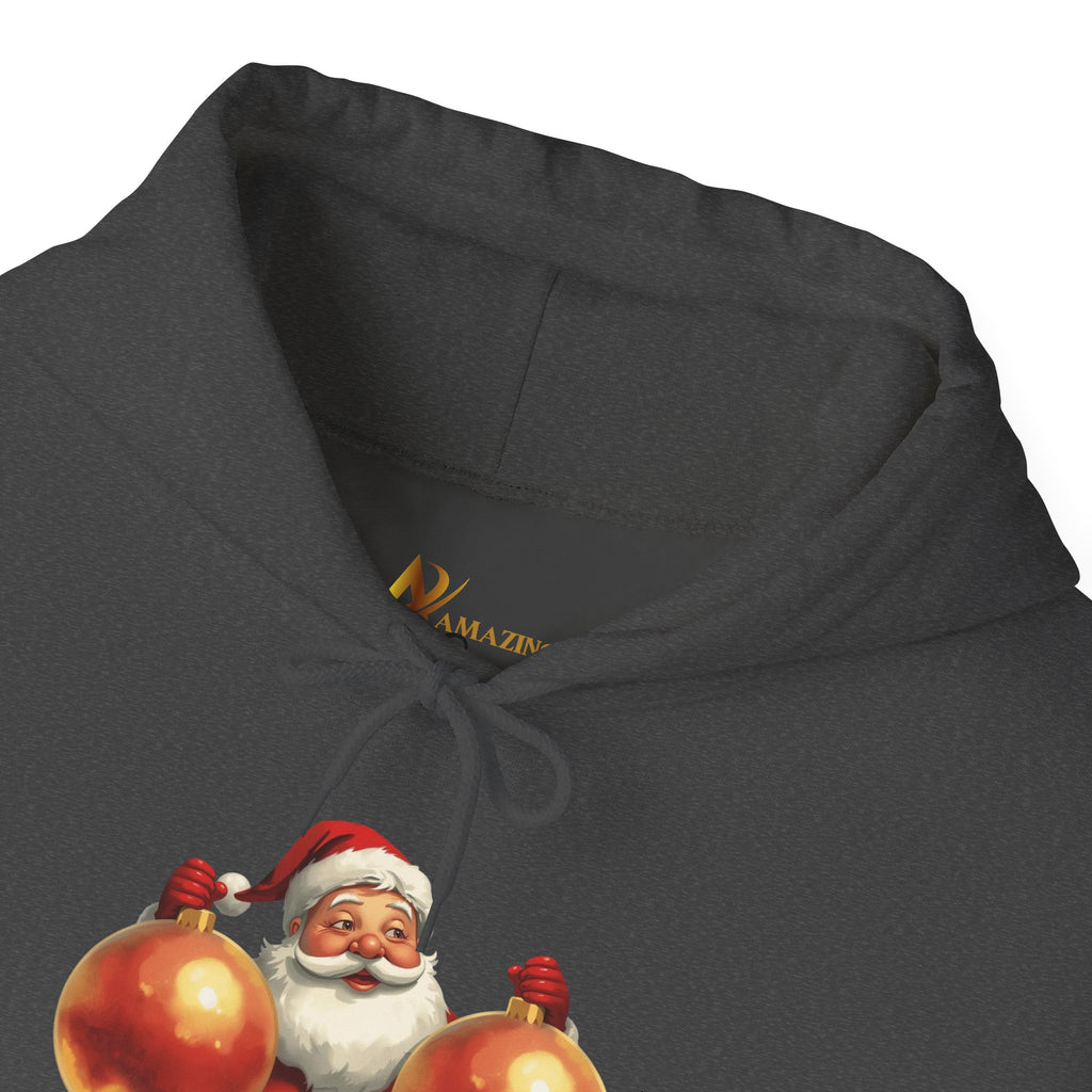 Adult Themed Santa Ornament Hoodie - 'Balls Deep Into Christmas' Christmas Attire