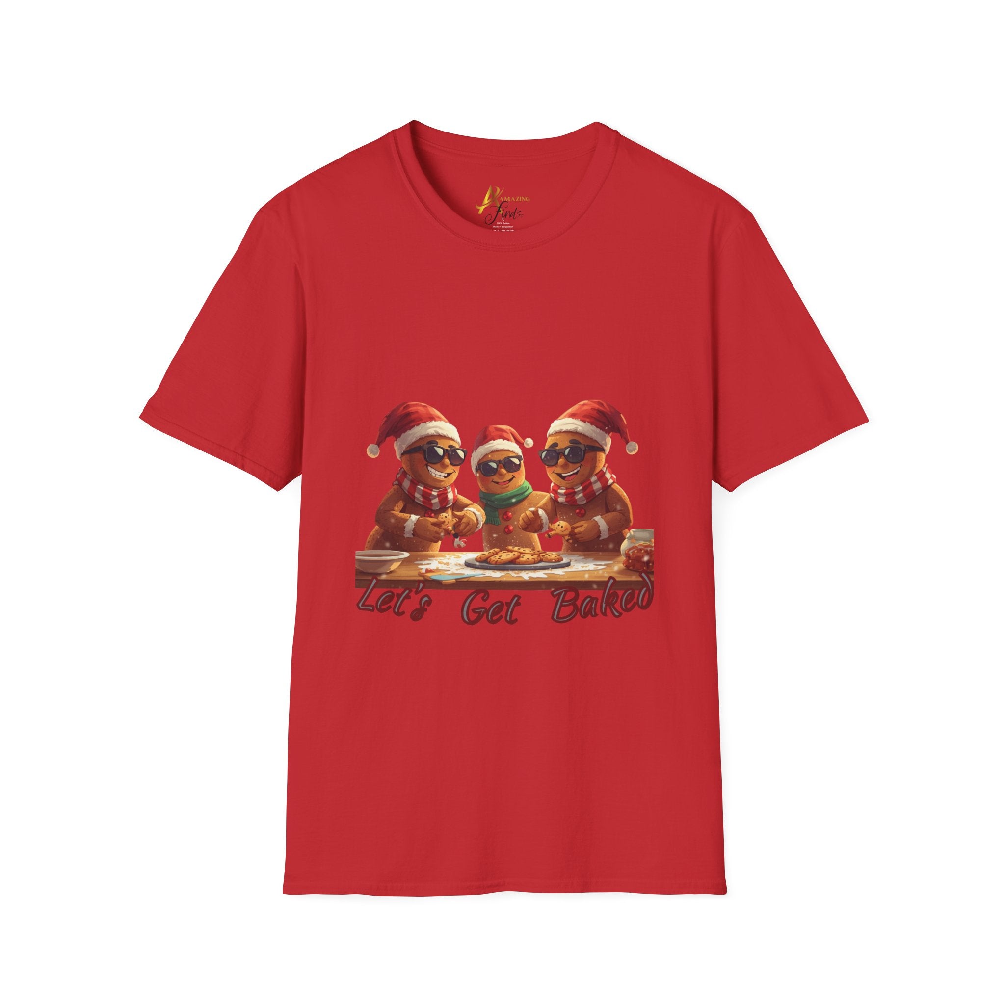 Adult Themed Gingerbread Men T-Shirt – 'Let's Get Baked' Christmas Attire