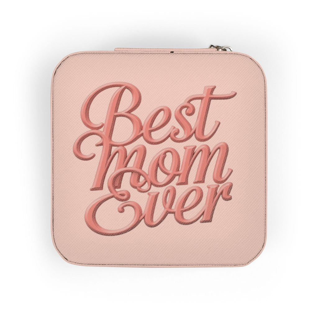 Best Mom Ever Jewelry Travel Case — Compact Portable Organizer for Rings, Earrings & Necklaces (Mother's Day Gift)