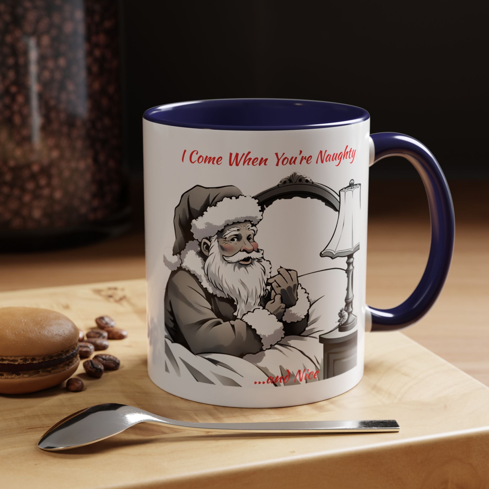 Santa Naughty Coffee Mug - "I Come When You're Naughty" Holiday Accent Mug (11/15oz)