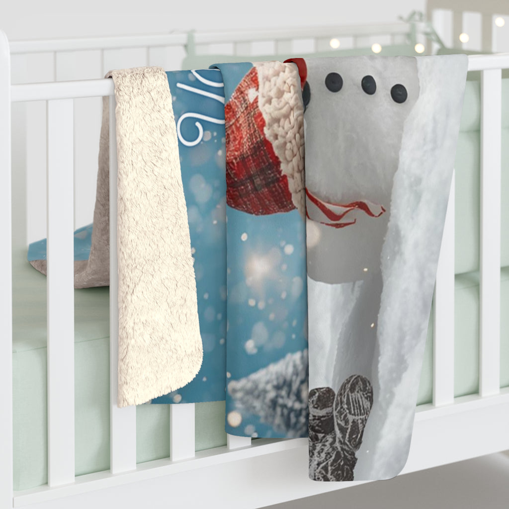 You Make Me Melt Sherpa Fleece Blanket — Cute Snowman Christmas Throw
