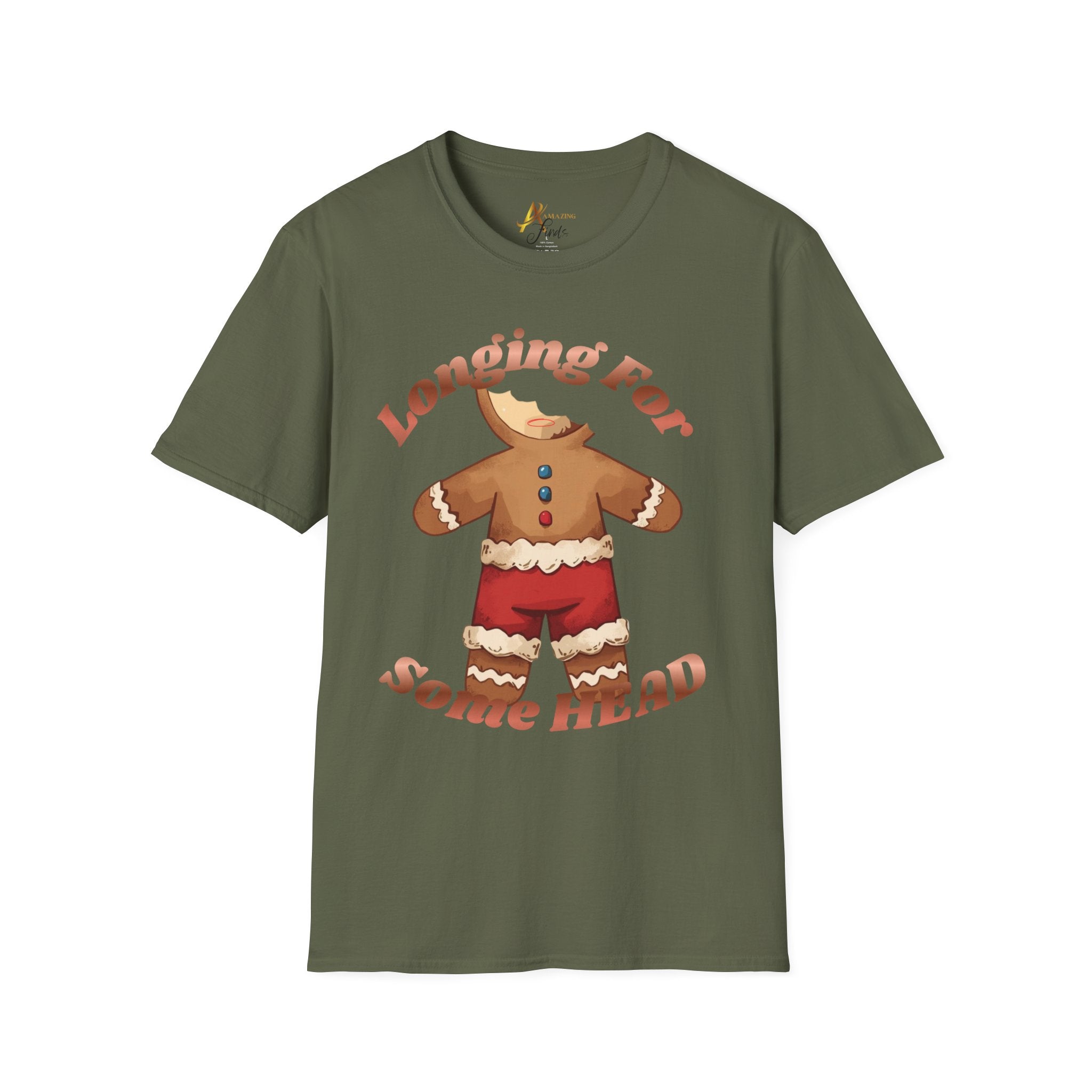 Adult Themed Gingerbread Man T-Shirt -  'Longing For Some Head' Christmas Attire