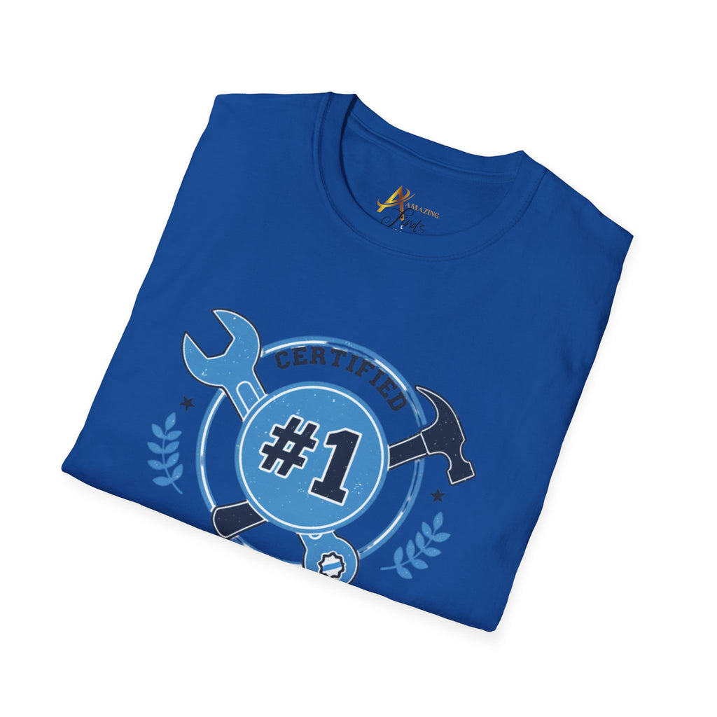 Certified #1 Dad T-Shirt — "Here's to the Best Dad Ever!" Personalized Family Message