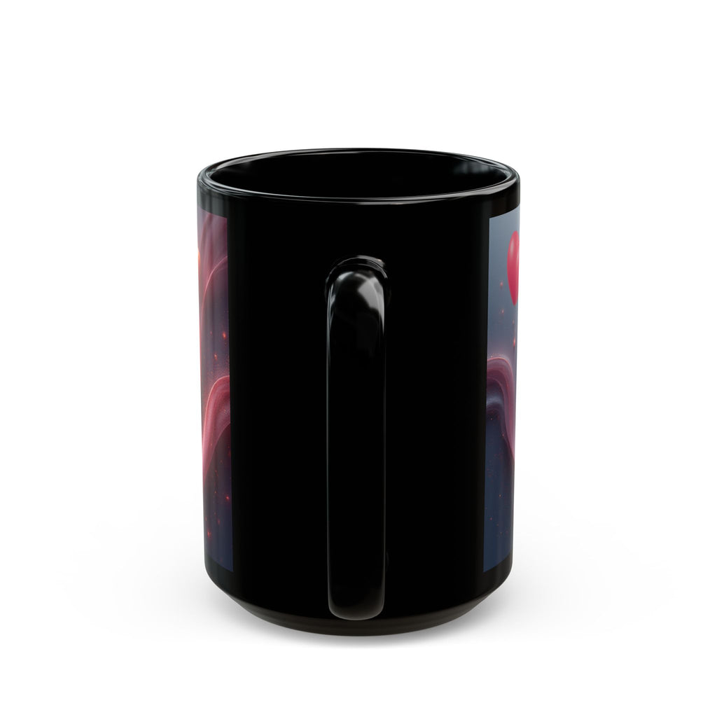 Chocolate Heart Illustration Mug | Black Ceramic Coffee Mug (11oz, 15oz)