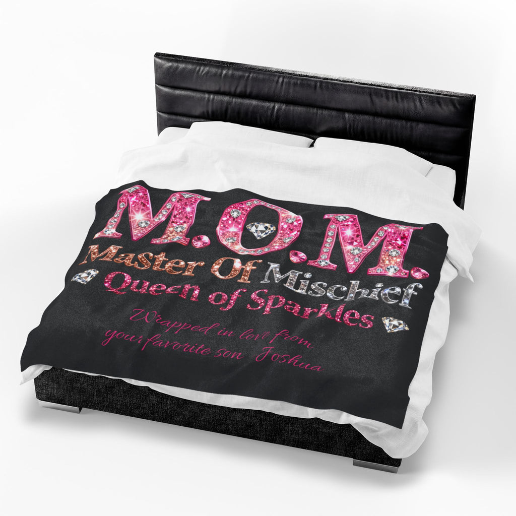 “MOM: Master of Mischief, Queen of Sparkles” Gift Throw
