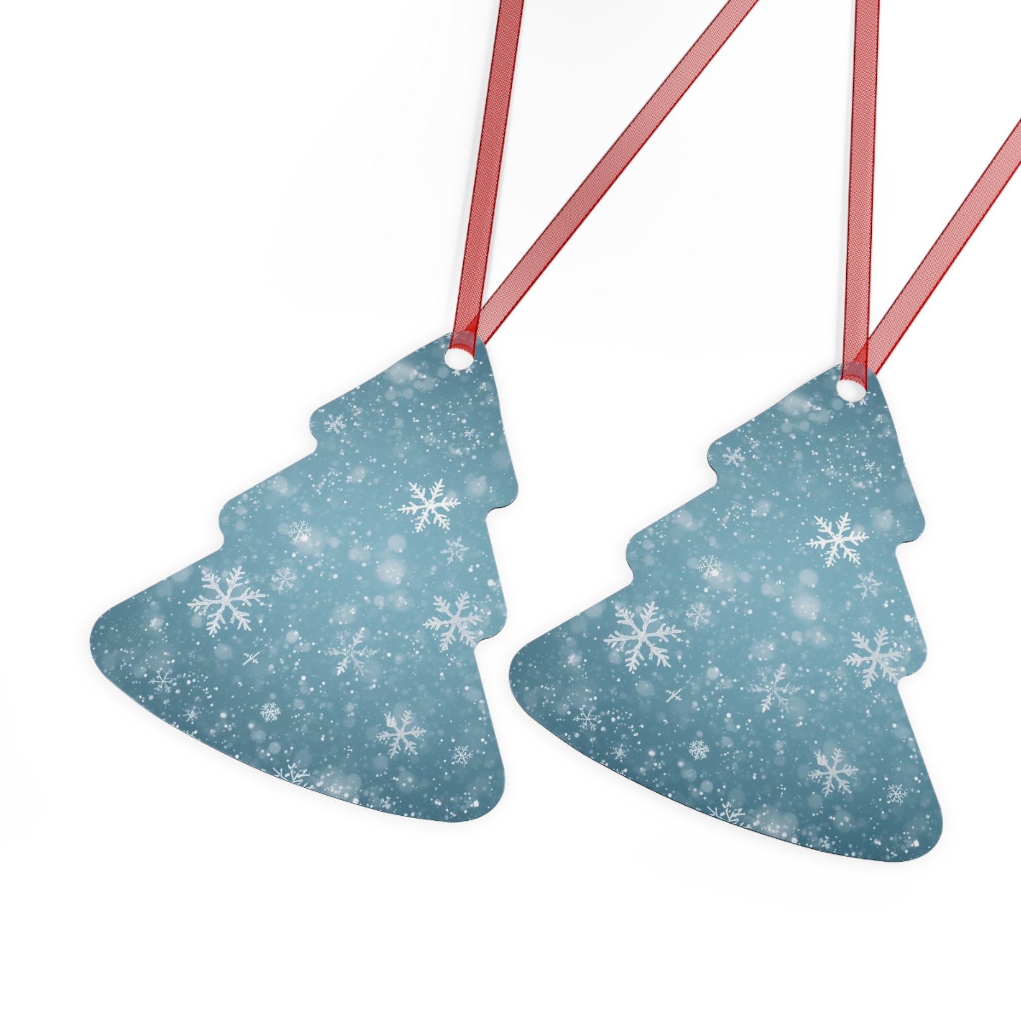 Snowflake Bell Metal Ornament — Blue Winter Holiday Christmas Decoration