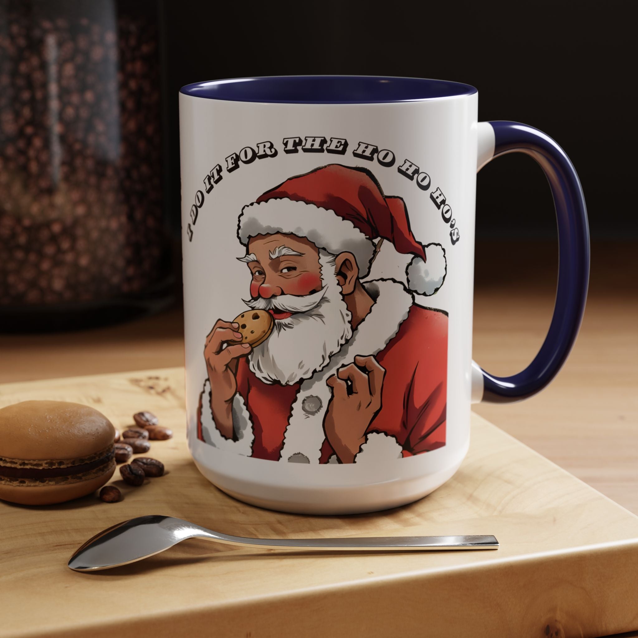 Coffee Mug - Santa Eating Cookie "I Do It For The Ho Ho Ho" Holiday Christmas Mug (11/15 oz)