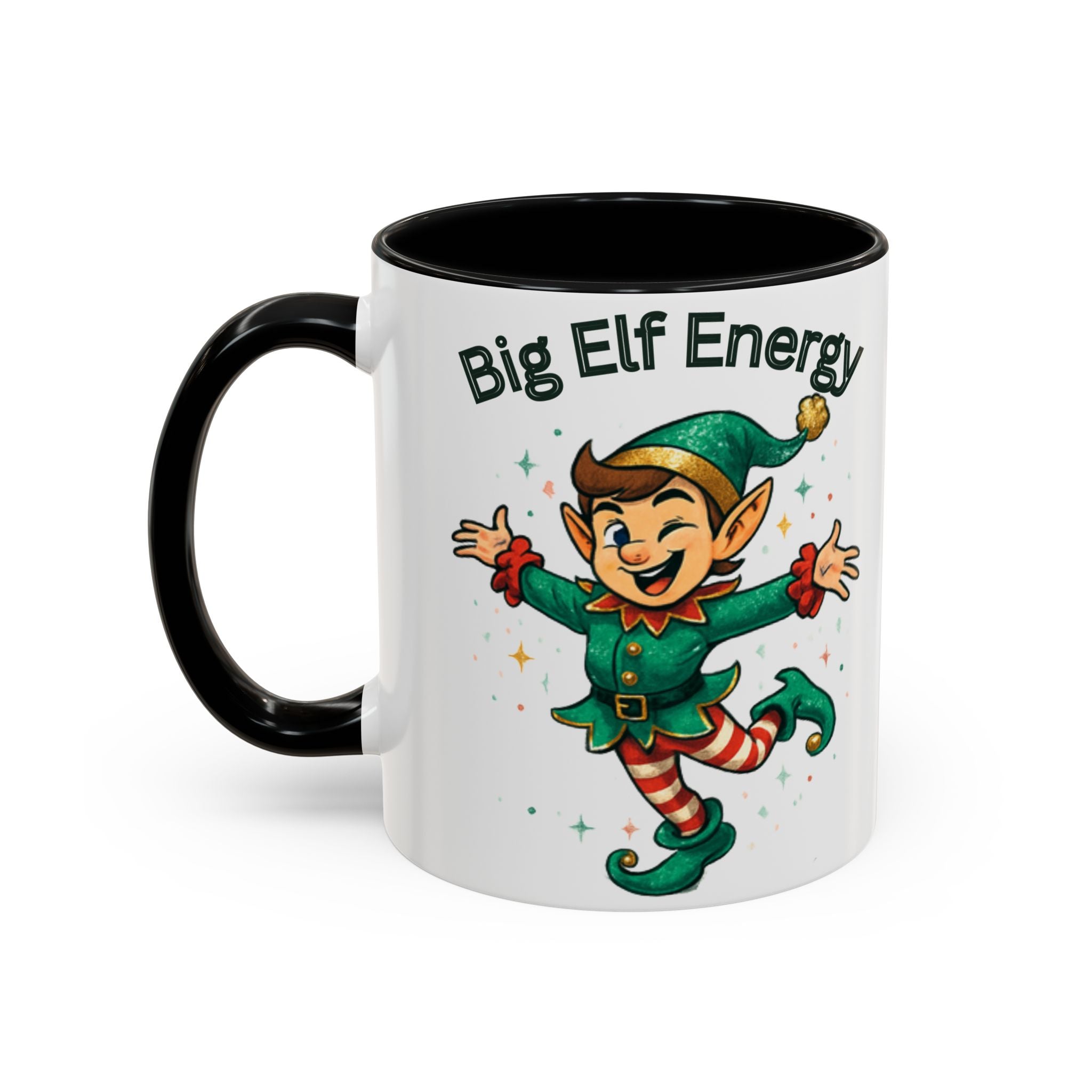 Big Elf Energy Coffee Mug — Holiday Christmas Elf Accent Mug (11/15oz)