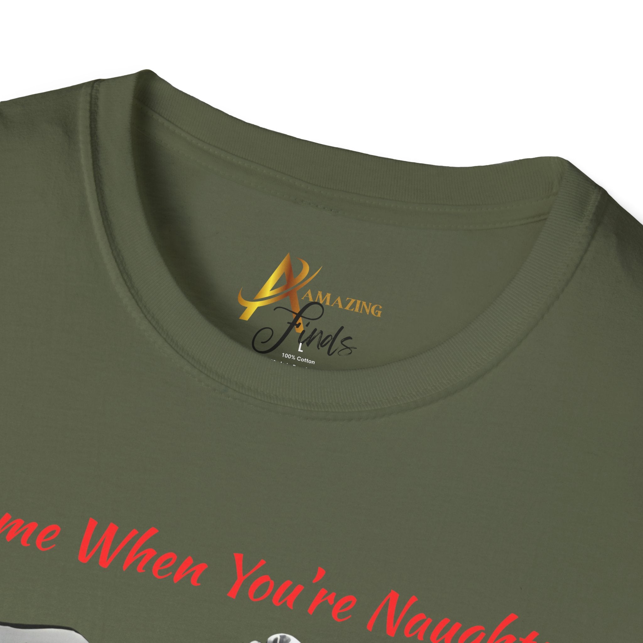 Adult Themed Santa In Bed T-Shirt – 'I Come When You’re Naughty' Christmas Attire
