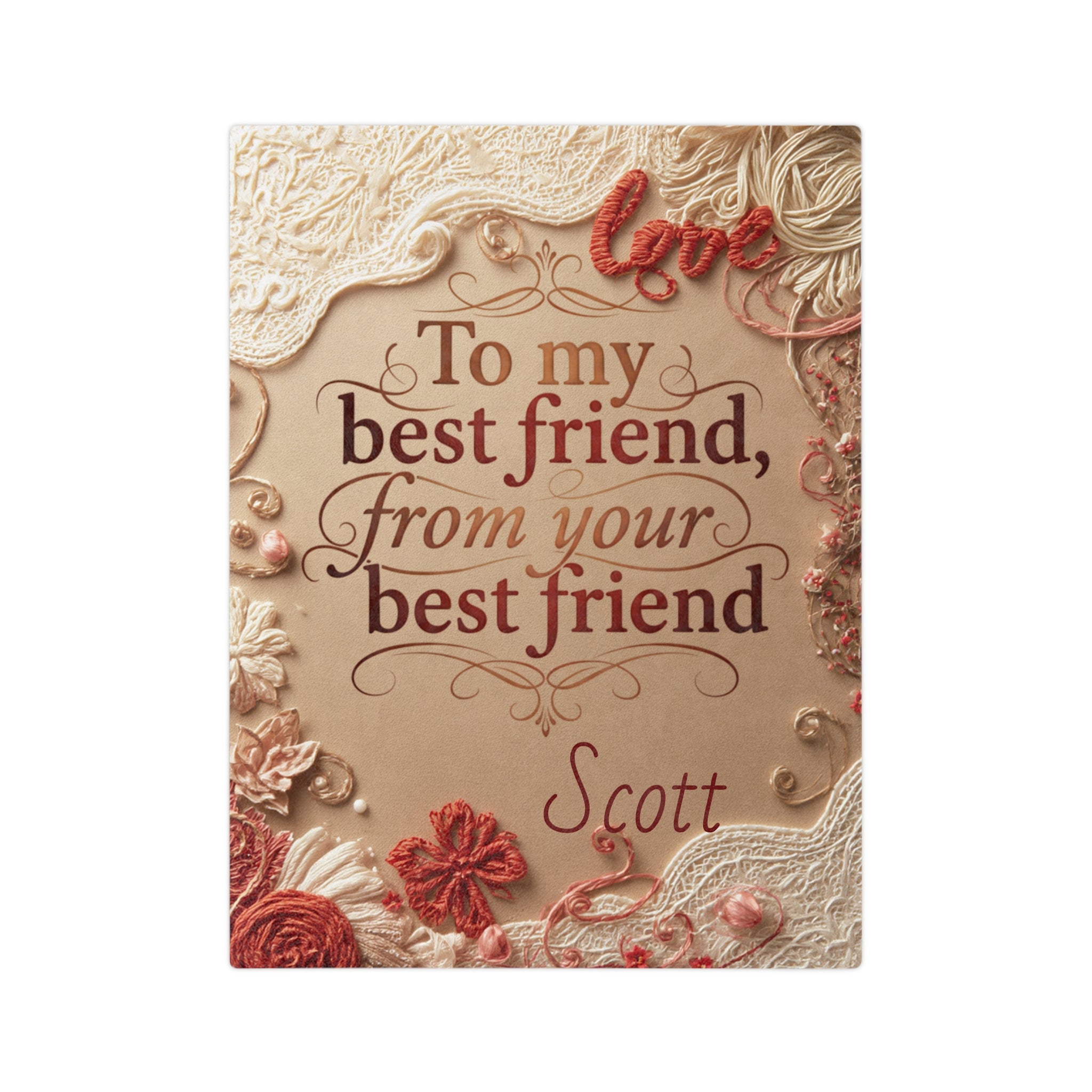 Blanket — "To My Best Friend, From Your Best Friend" Personalized Velveteen Throw