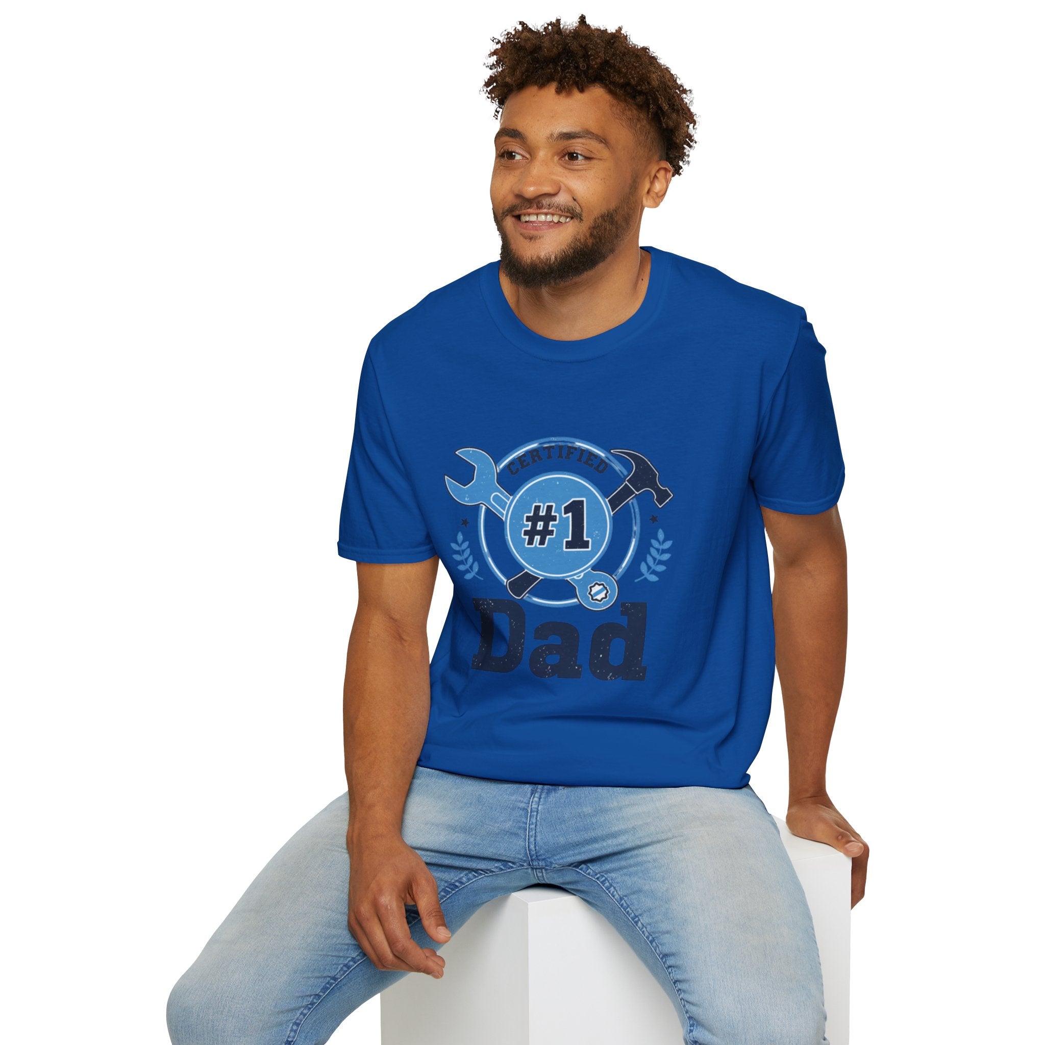Certified #1 Dad T-Shirt — "Here's to the Best Dad Ever!" Personalized Family Message