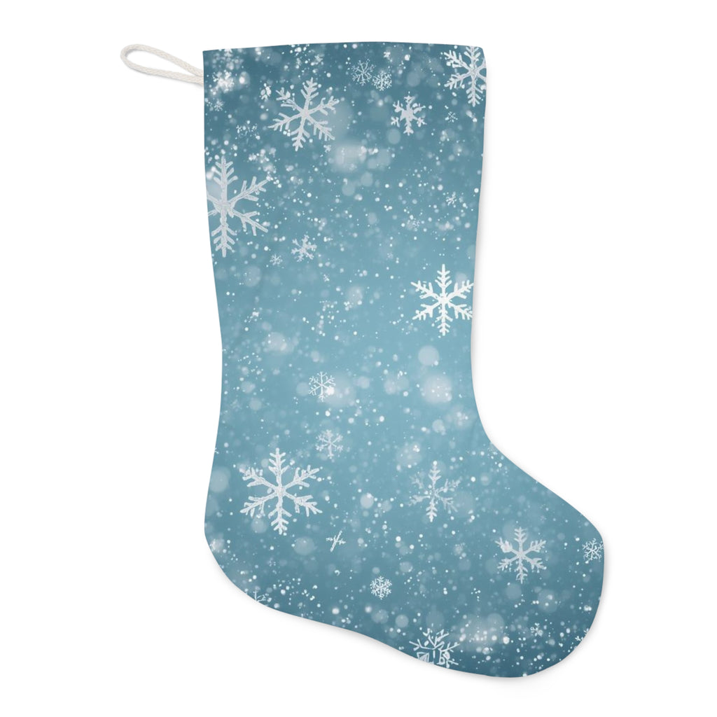 Blue Snowflake Christmas Stocking