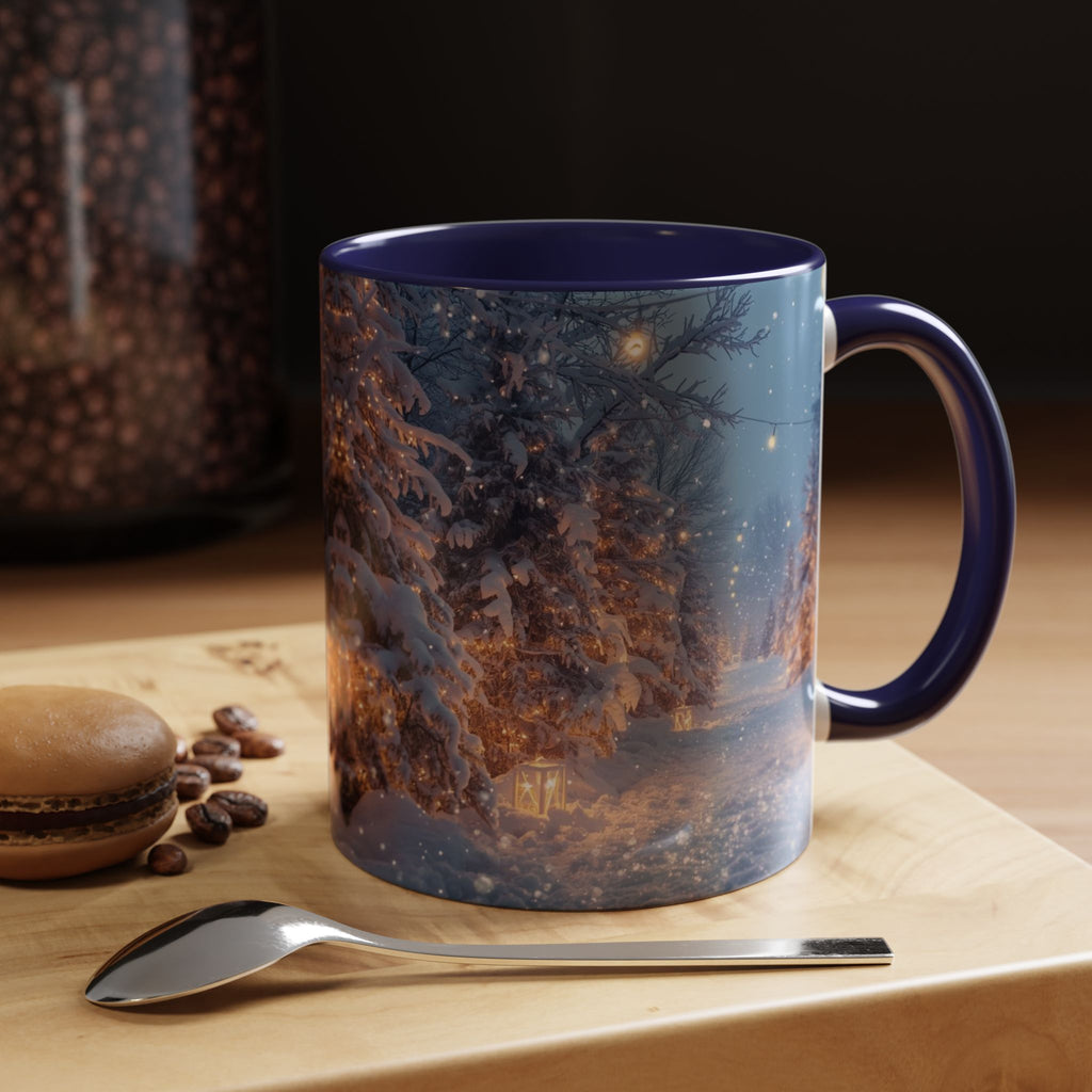Winter Snowy Forest Coffee Mug — Cozy Holiday Evening Accent Mug
