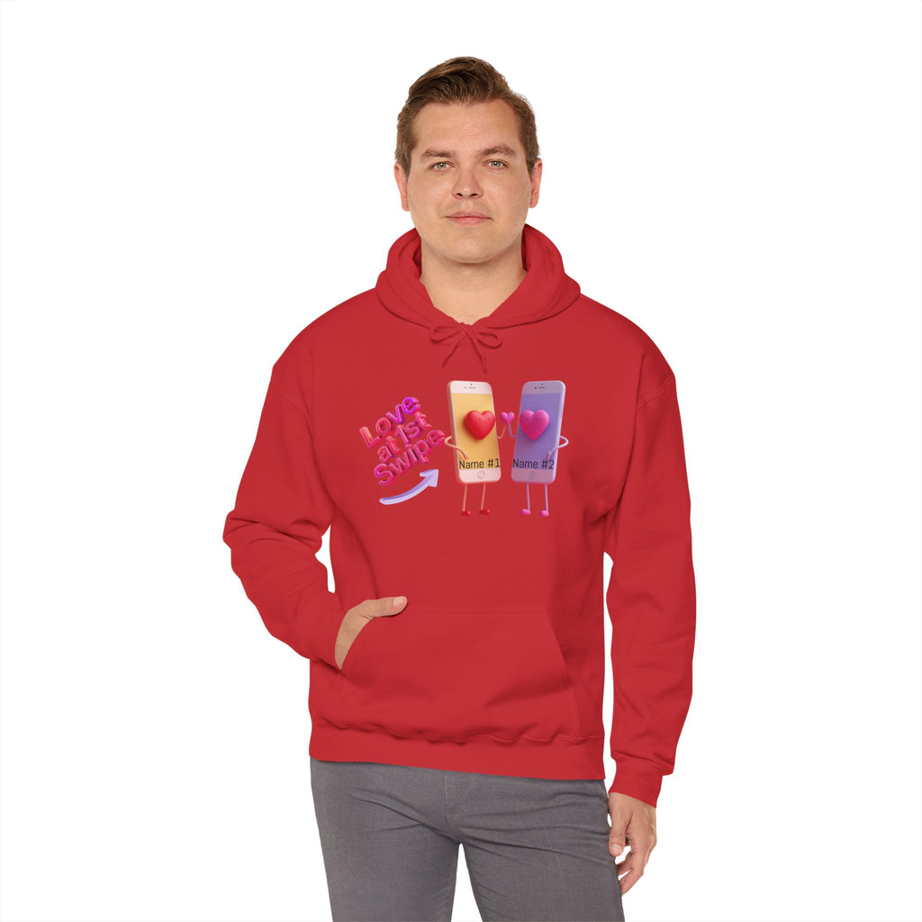 Love at First Swipe Hoodie Personalized Valentine