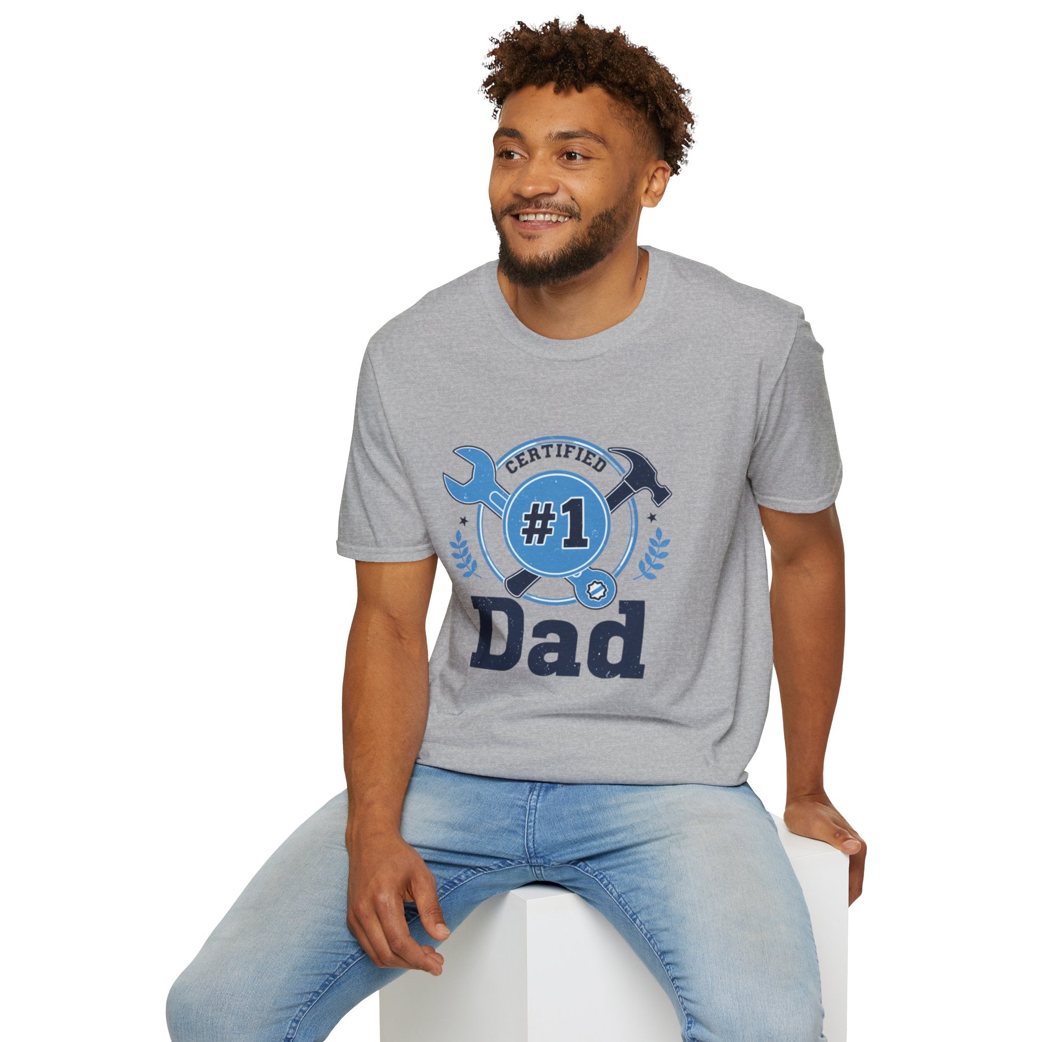 Certified #1 Dad T-Shirt — "Here's to the Best Dad Ever!" Personalized Family Message
