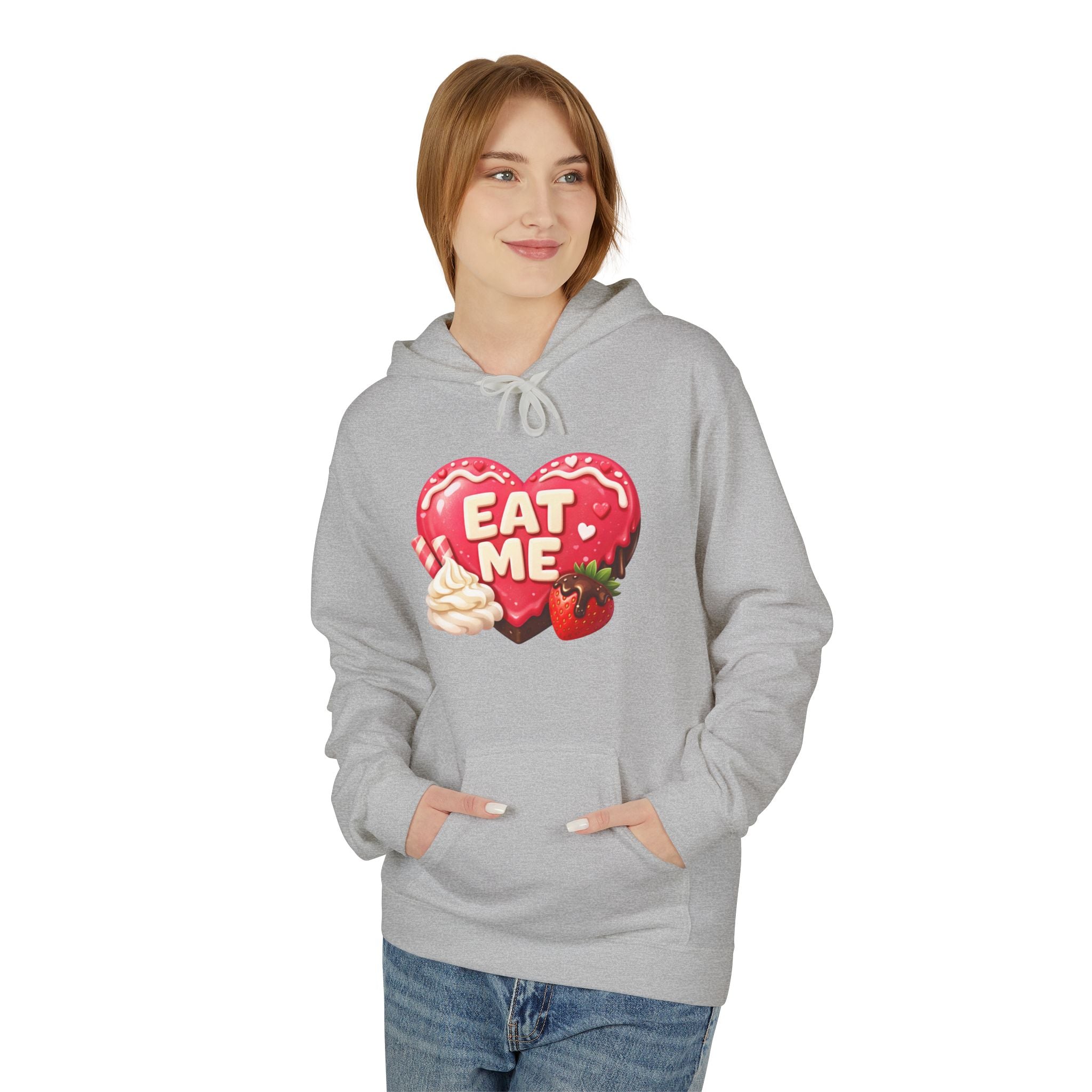 Valentine’s 'Eat Me' Strawberry Donut Hoodie — Cute Heart Pullover
