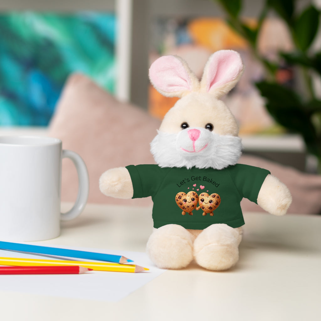 Plush Animal with "Let's Get Baked" Cookie Tee Stuffed Animal