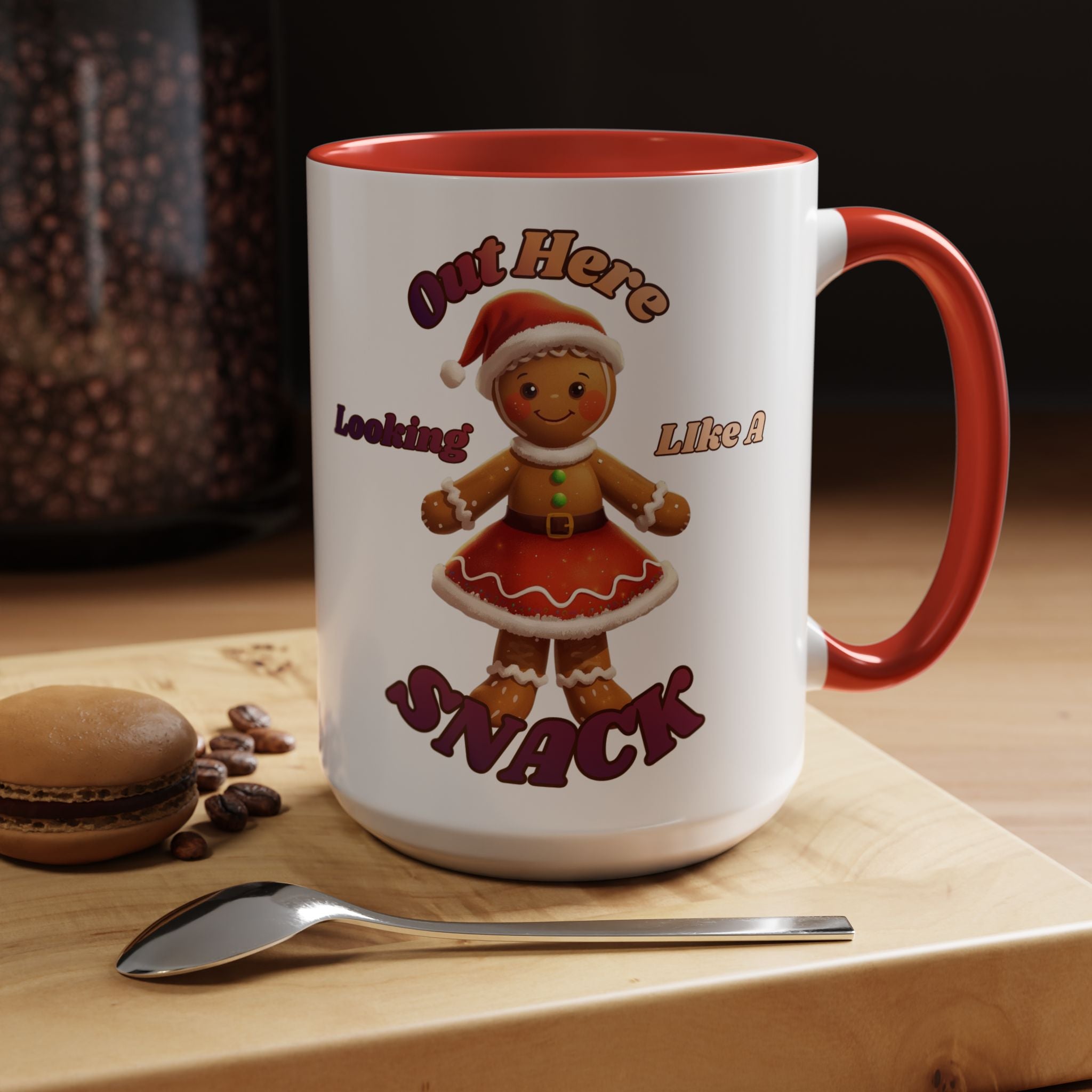Festive Gingerbread Holiday Gift (11/15 oz) - 'Out Here Looking Like A Snack' Coffee Mug