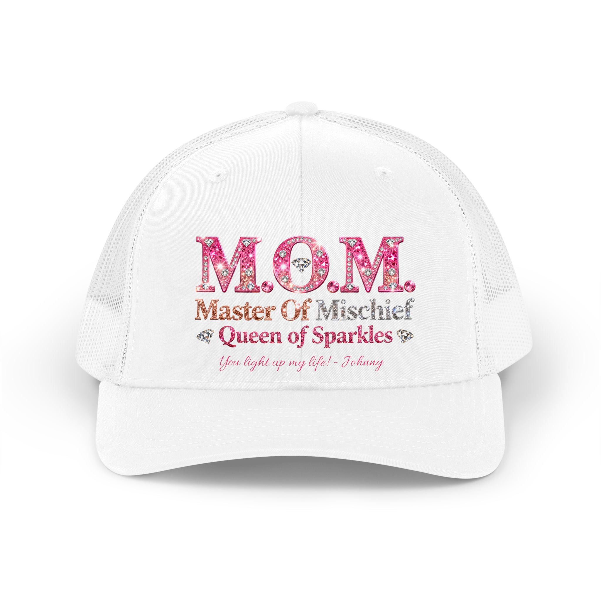 Trucker Hat — "M.O.M. Master of Mischief, Queen of Sparkles" Mom Cap