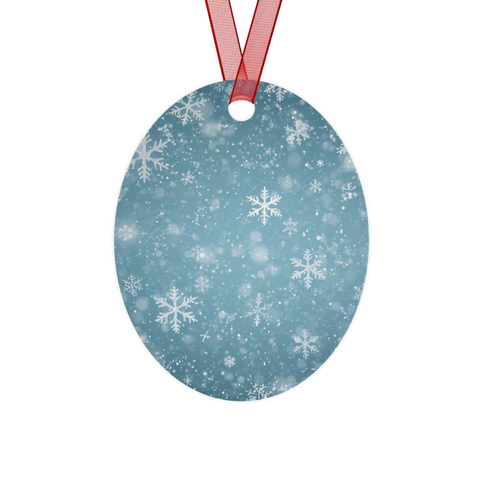 Snowflake Bell Metal Ornament — Blue Winter Holiday Christmas Decoration