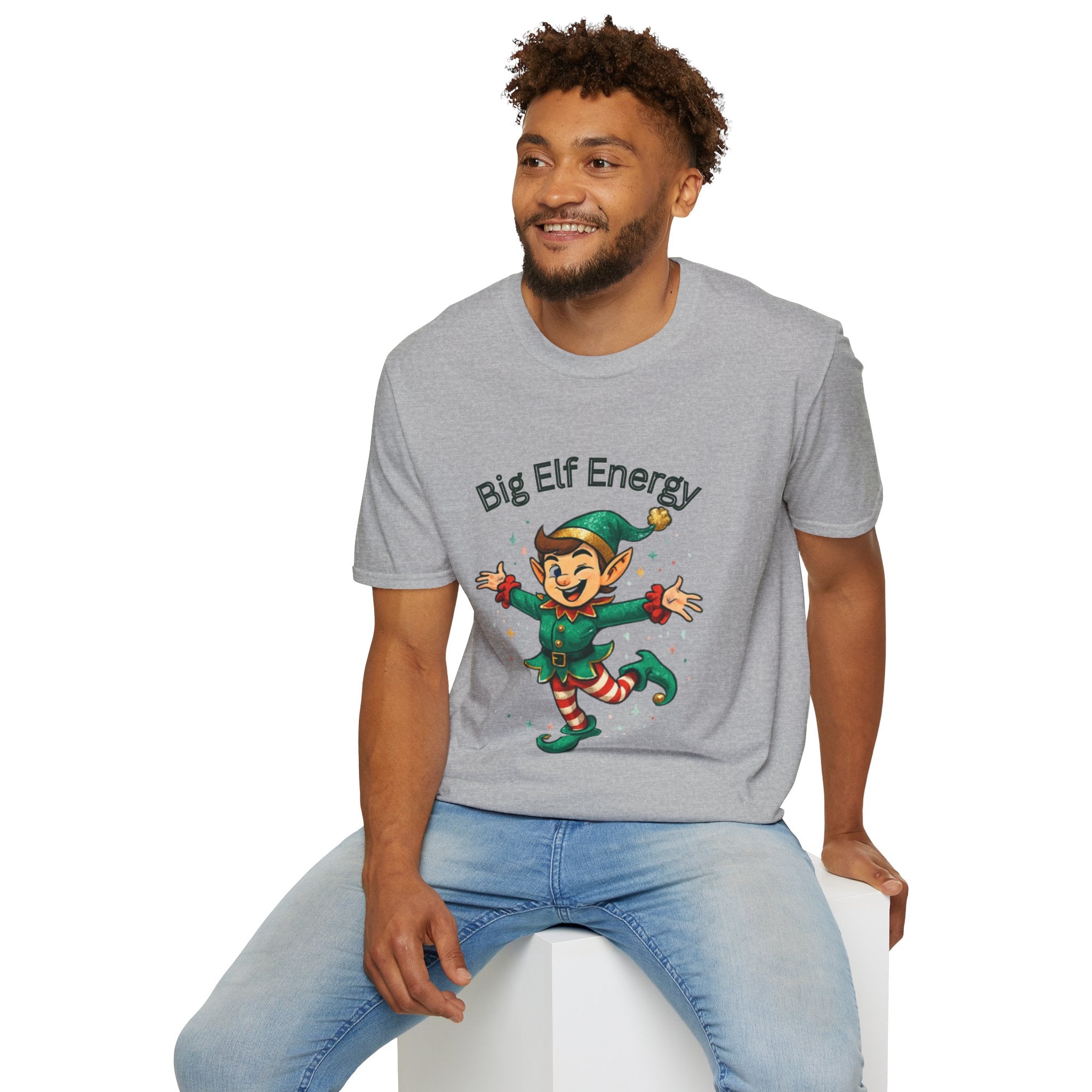 Adult Themed Big Elf  T-Shirt — 'Big Elf Energy' Christmas Attire