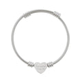 Engravable Heart Cuff Bracelet — Personalized Minimalist Bangle (Silver or Gold)
