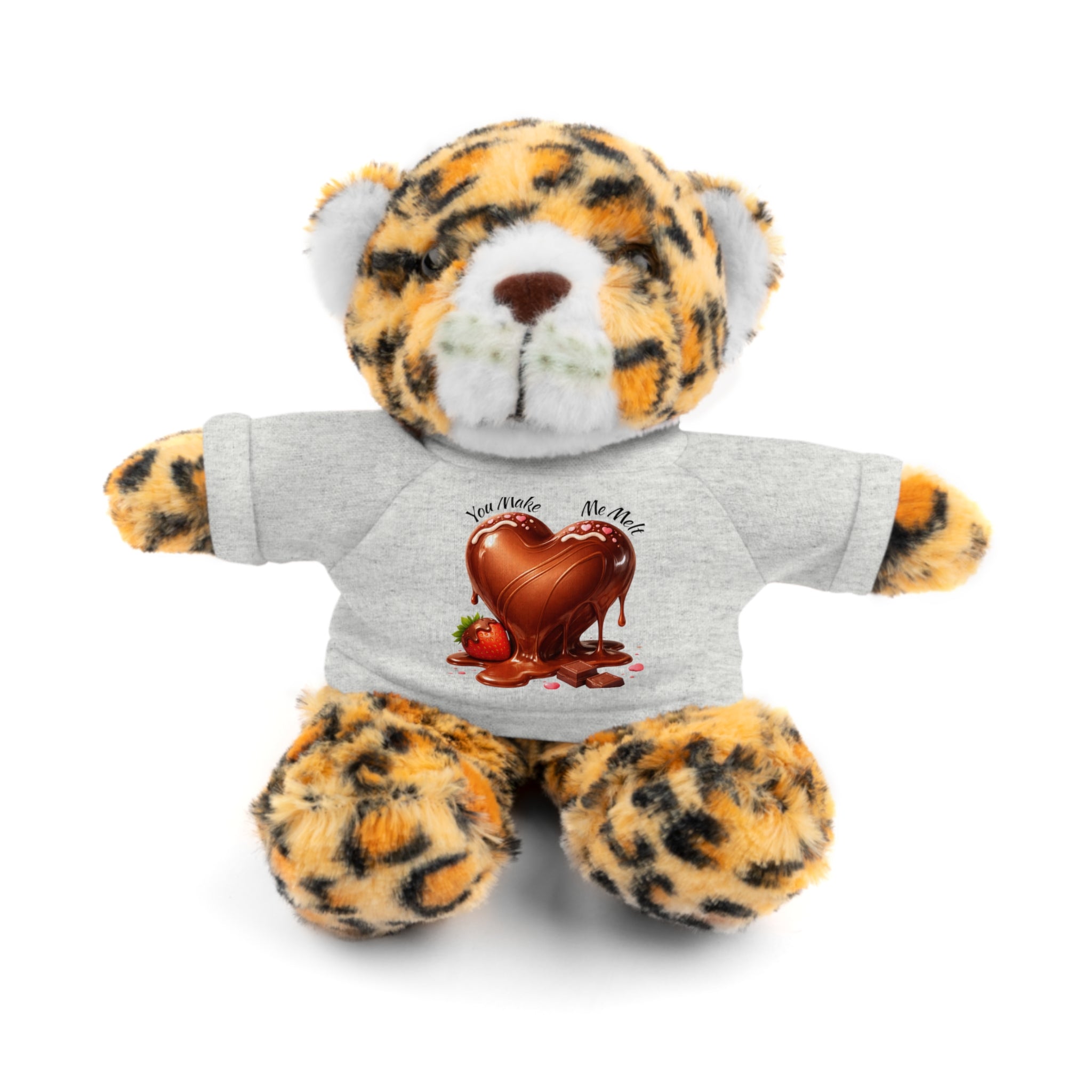 Valentine’s Chocolate Heart Plush with Tee — Stuffed Animal Gift