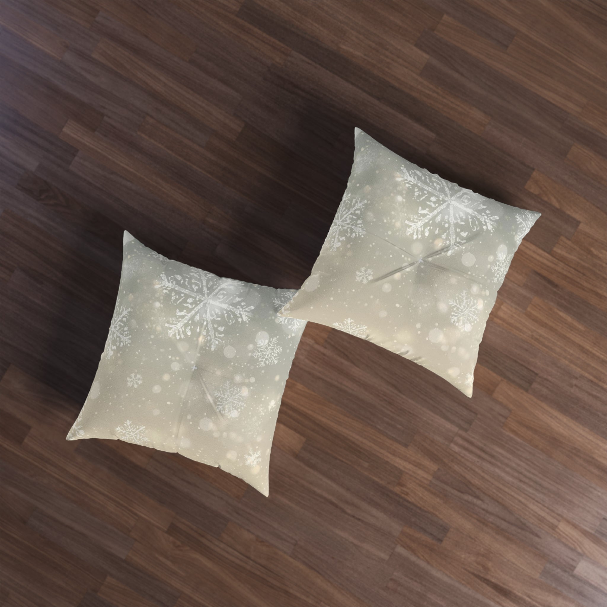 Winter Snowflake Tufted Floor Pillow — Cozy Holiday Decor