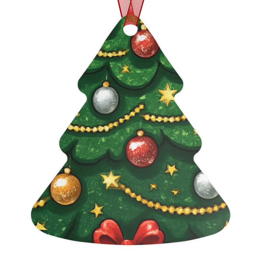 Bell Metal Ornament – Festive Christmas Tree Design with Baubles & Candy Canes
