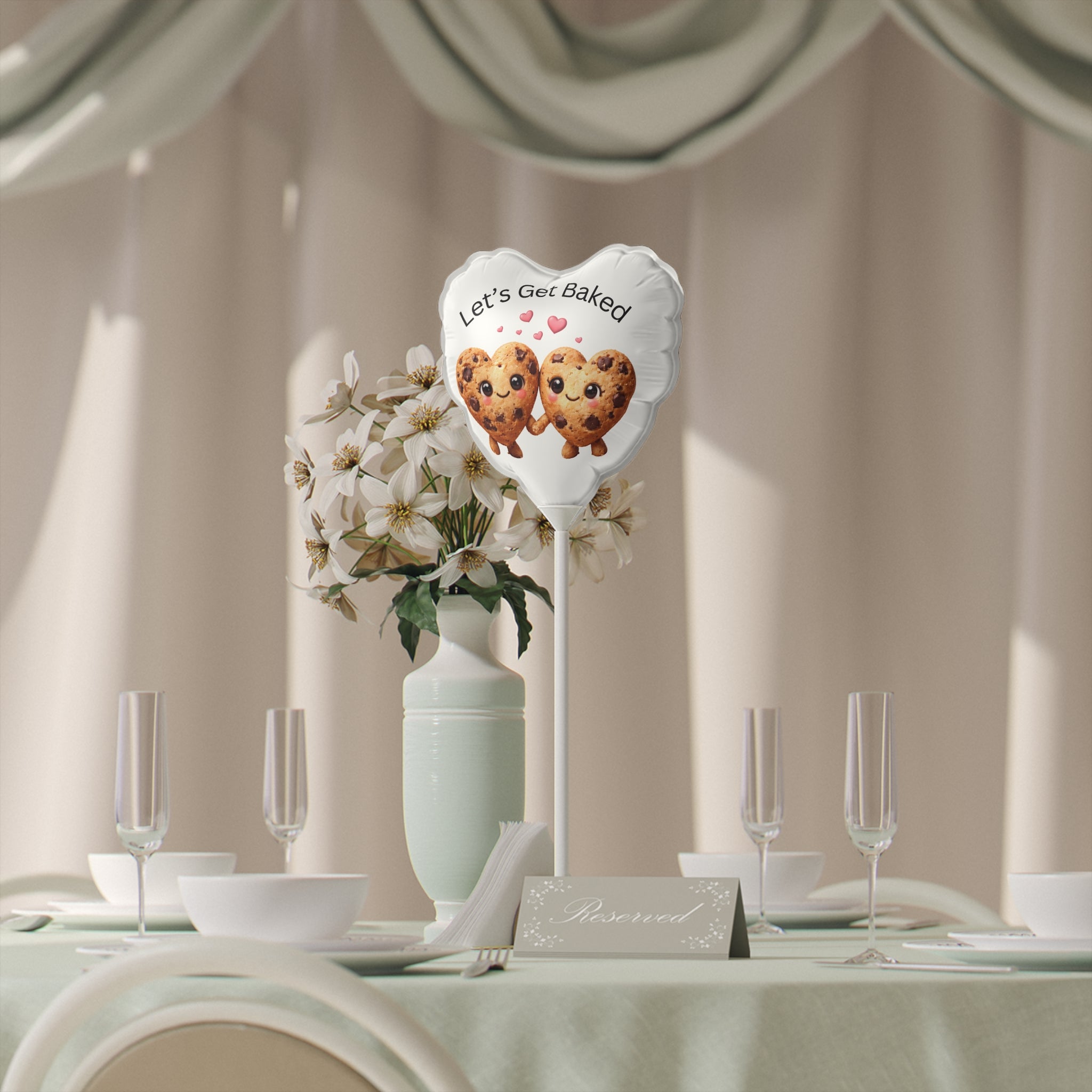 Let's Get Baked Heart Cookie 6" Balloon