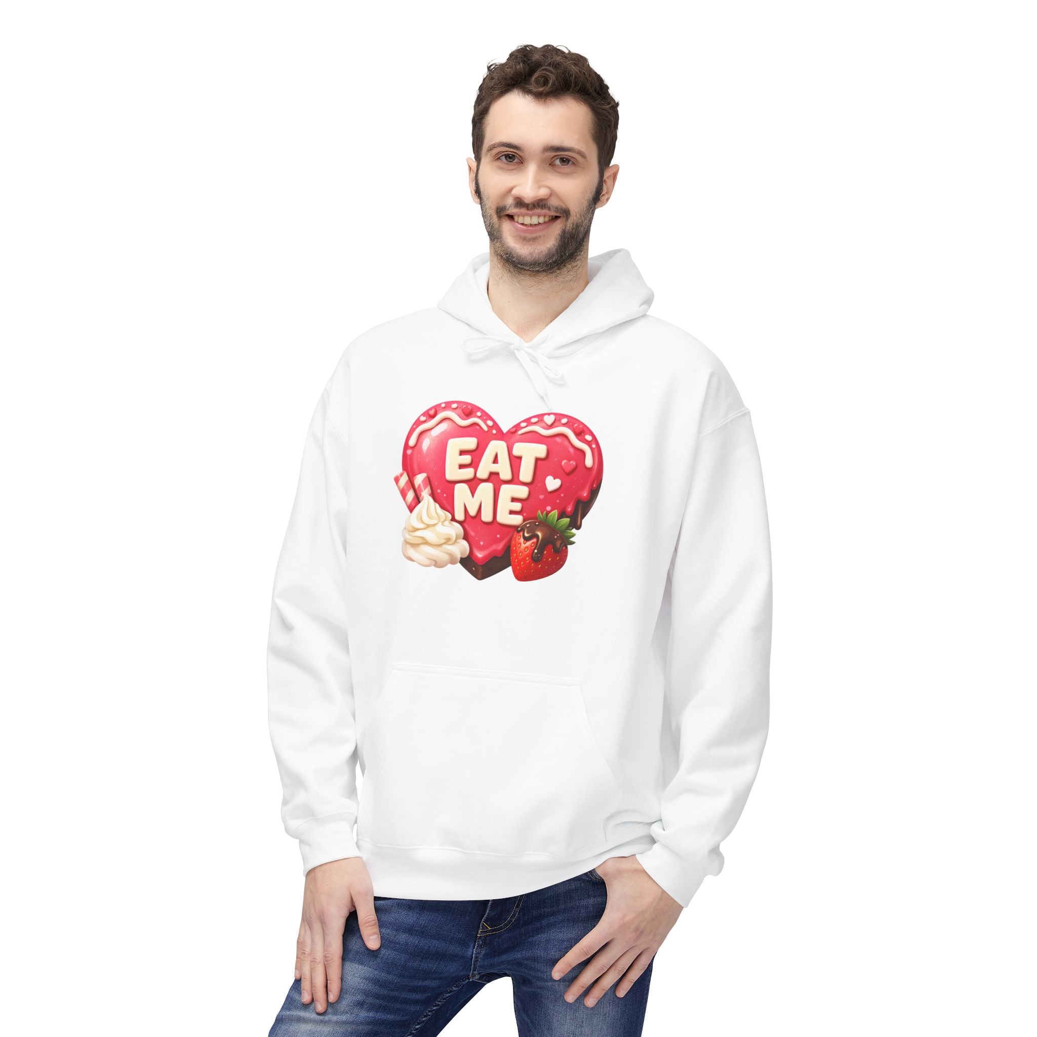 Valentine’s 'Eat Me' Strawberry Donut Hoodie — Cute Heart Pullover