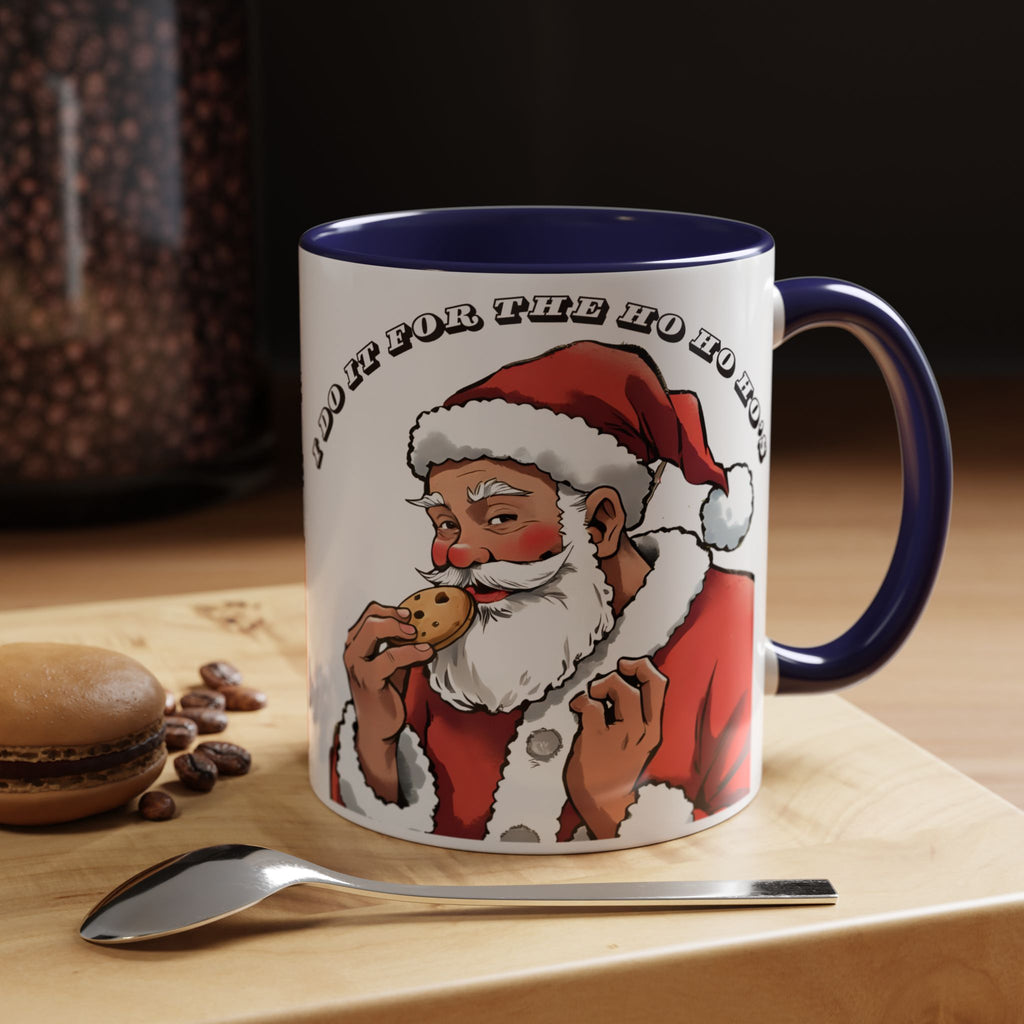 Coffee Mug - Santa Eating Cookie "I Do It For The Ho Ho Ho" Holiday Christmas Mug (11/15 oz)