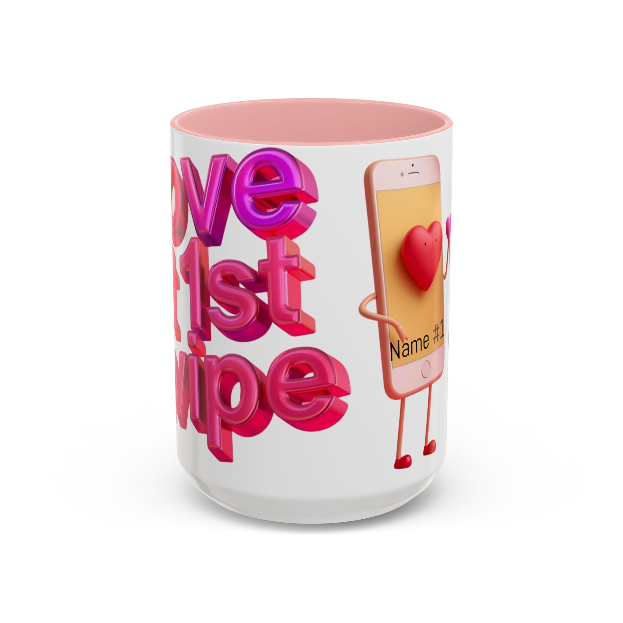 Personalized "Love at 1st Swipe" Couples Coffee Mug