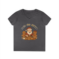 Adult Themed Santa Baking V-Neck Tee — 'Let’s Get Baked' Christmas Attire