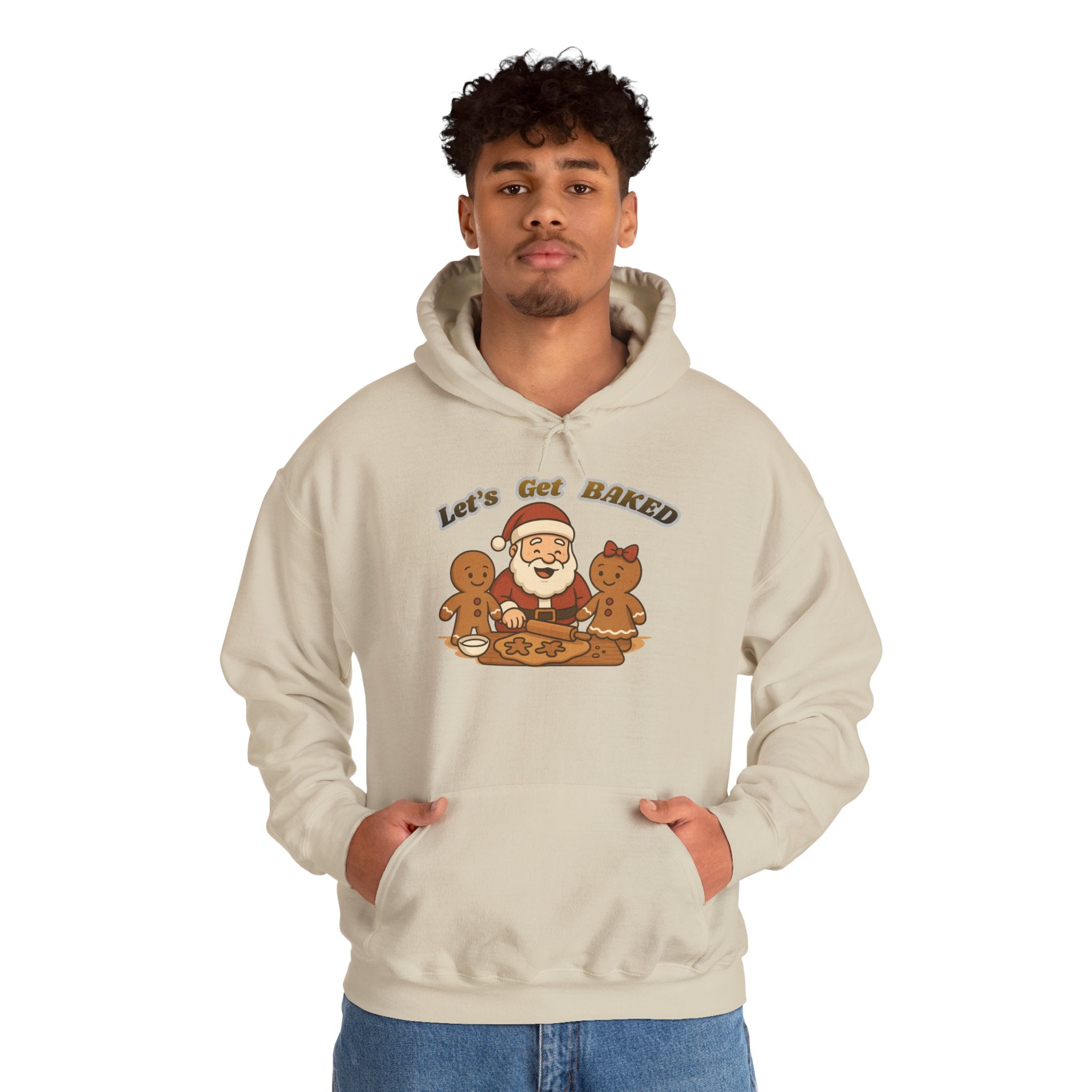 Adult Themed Santa Baking Hoodie — 'Let’s Get Baked' Christmas Attire